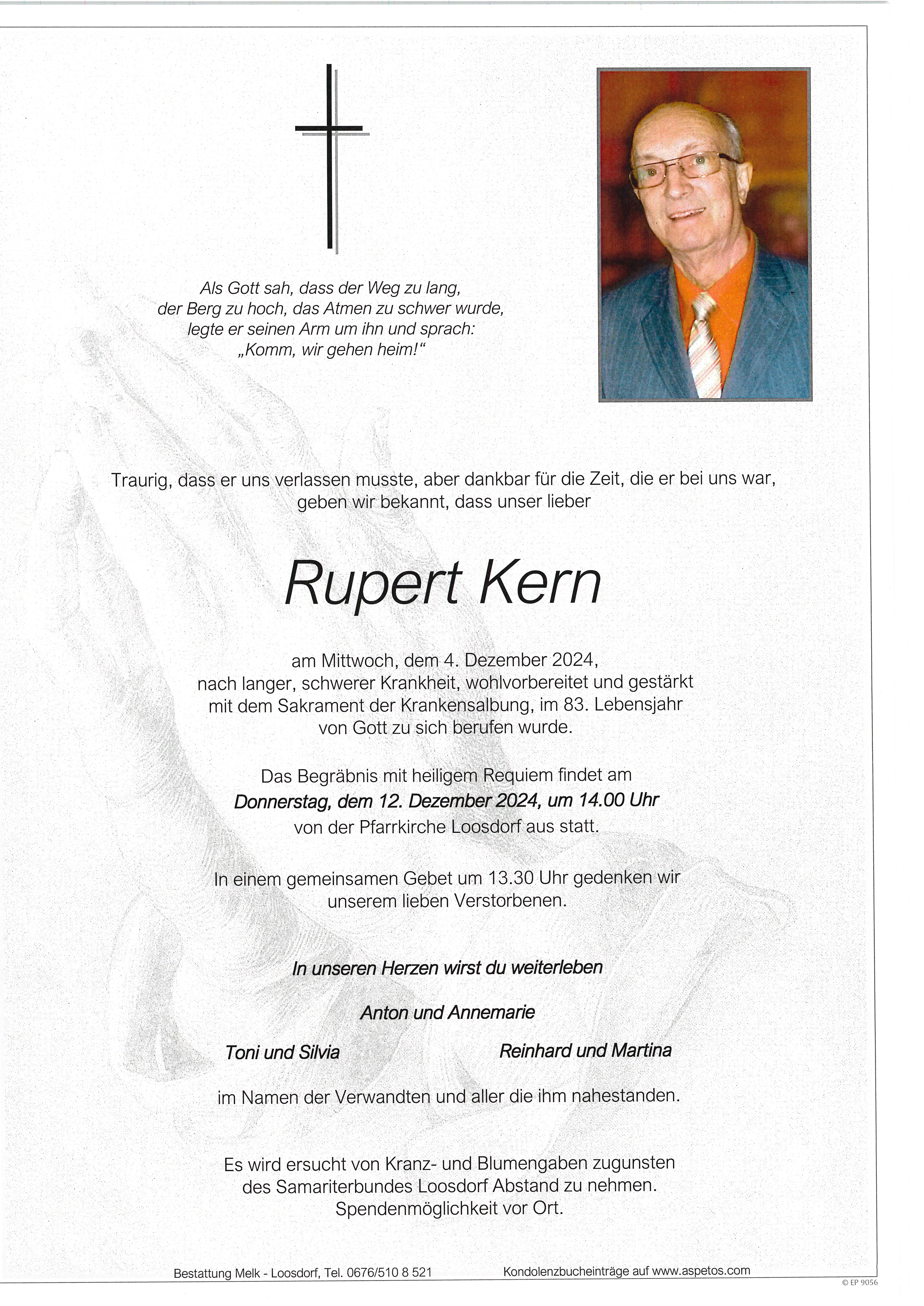 Traueranzeige von Rupert Kern