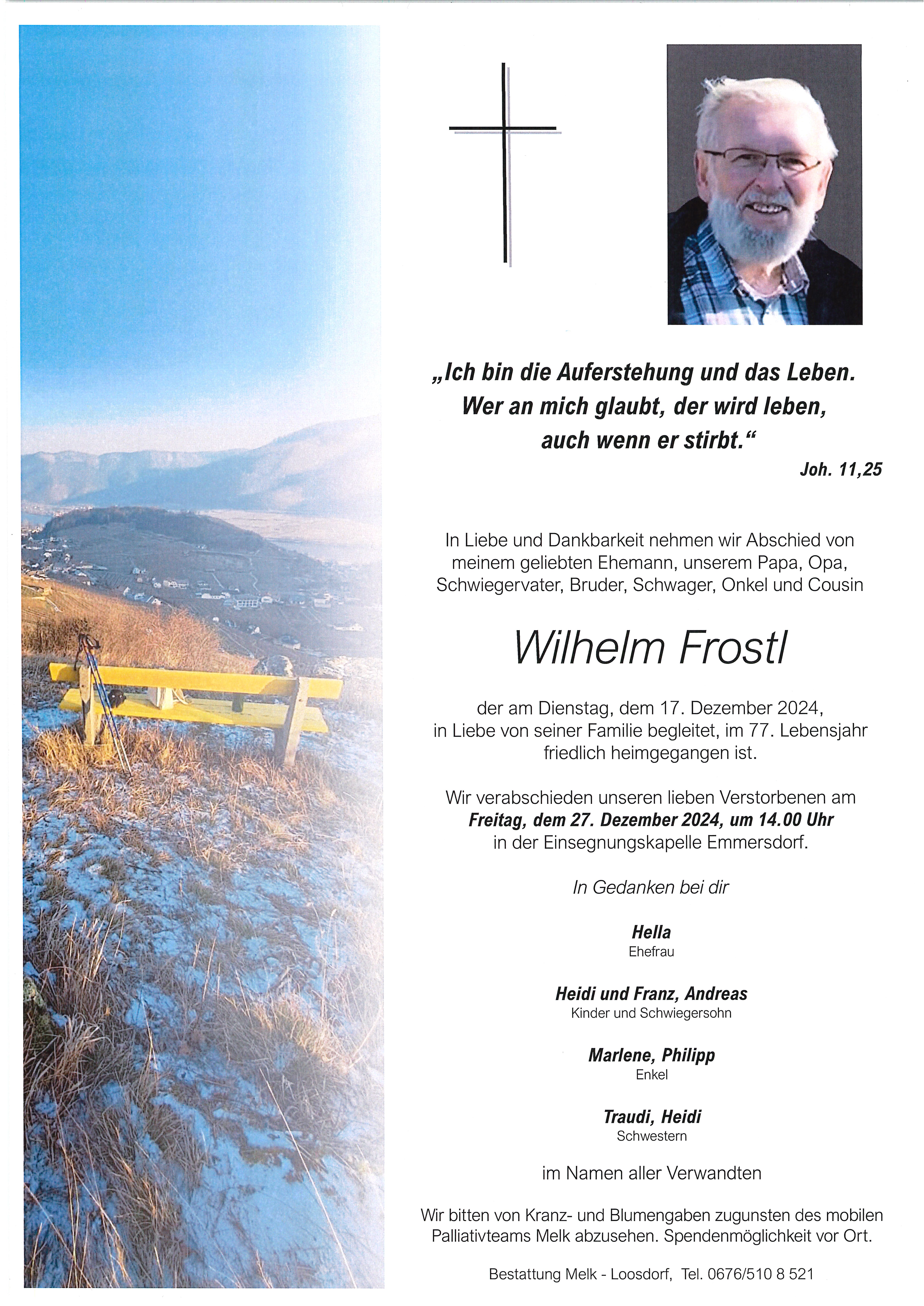 Traueranzeige von Wilhelm Frostl