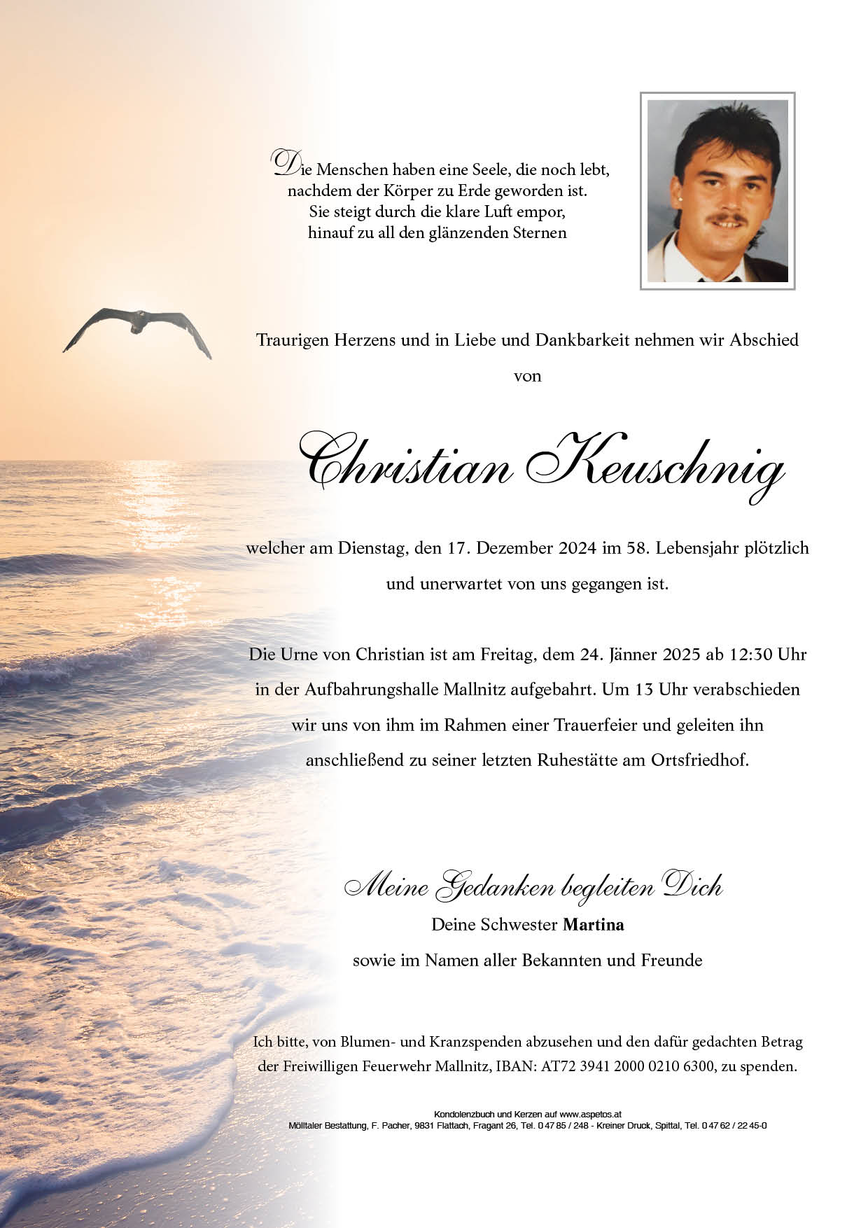 Traueranzeige von Christian Keuschnig