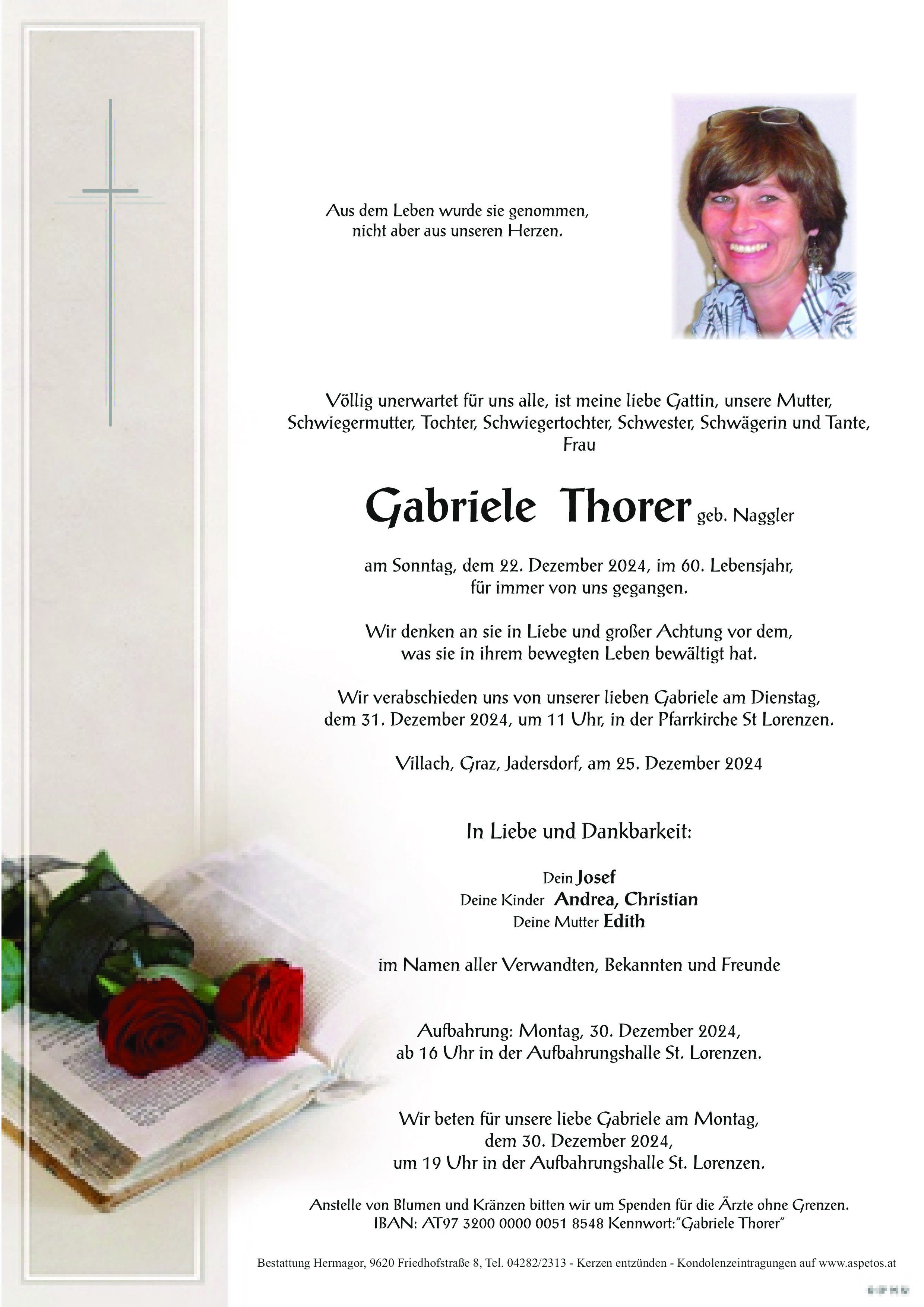 Traueranzeige von Gabriele Thorer