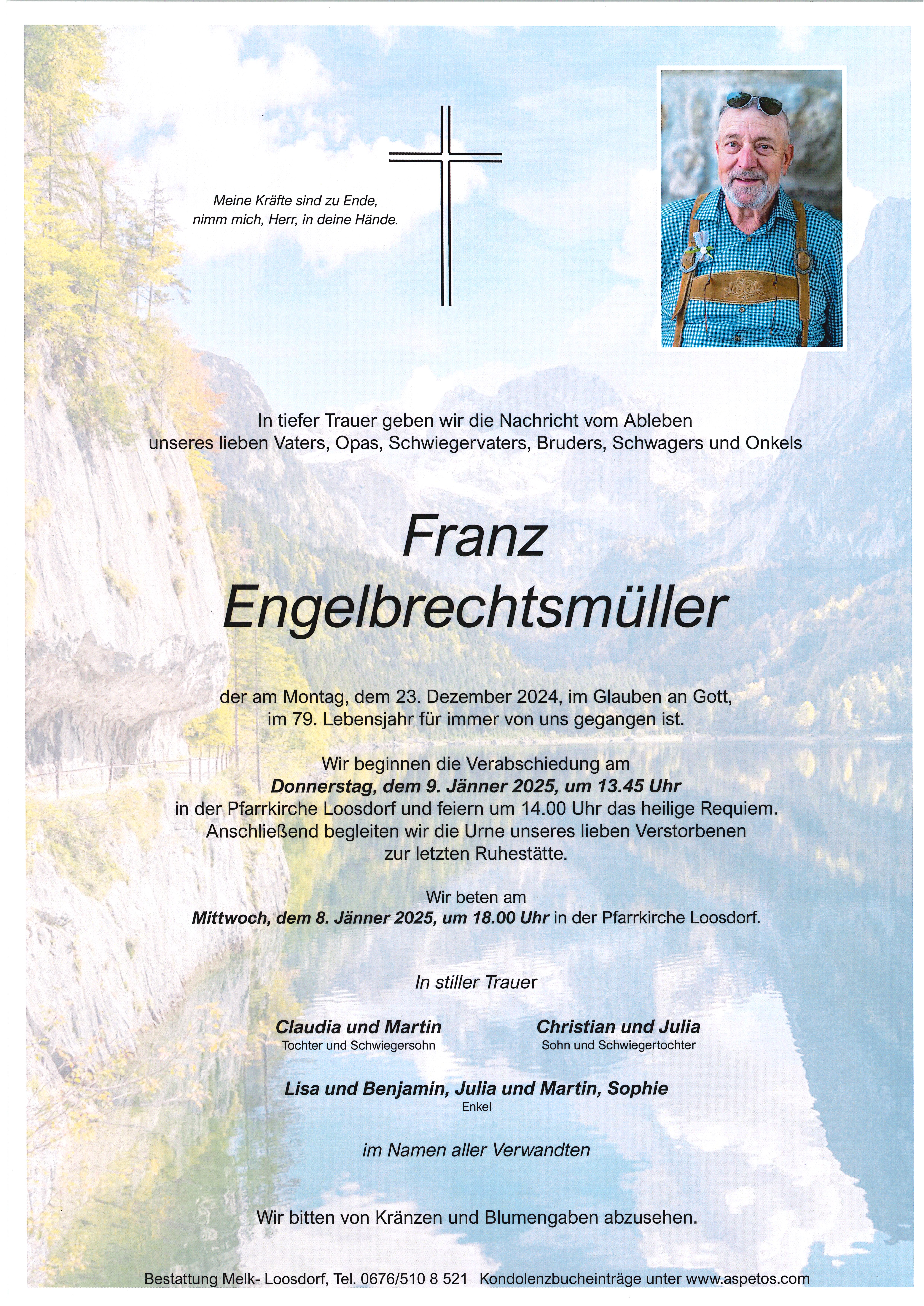 Traueranzeige von Franz Engelbrechtsmüller