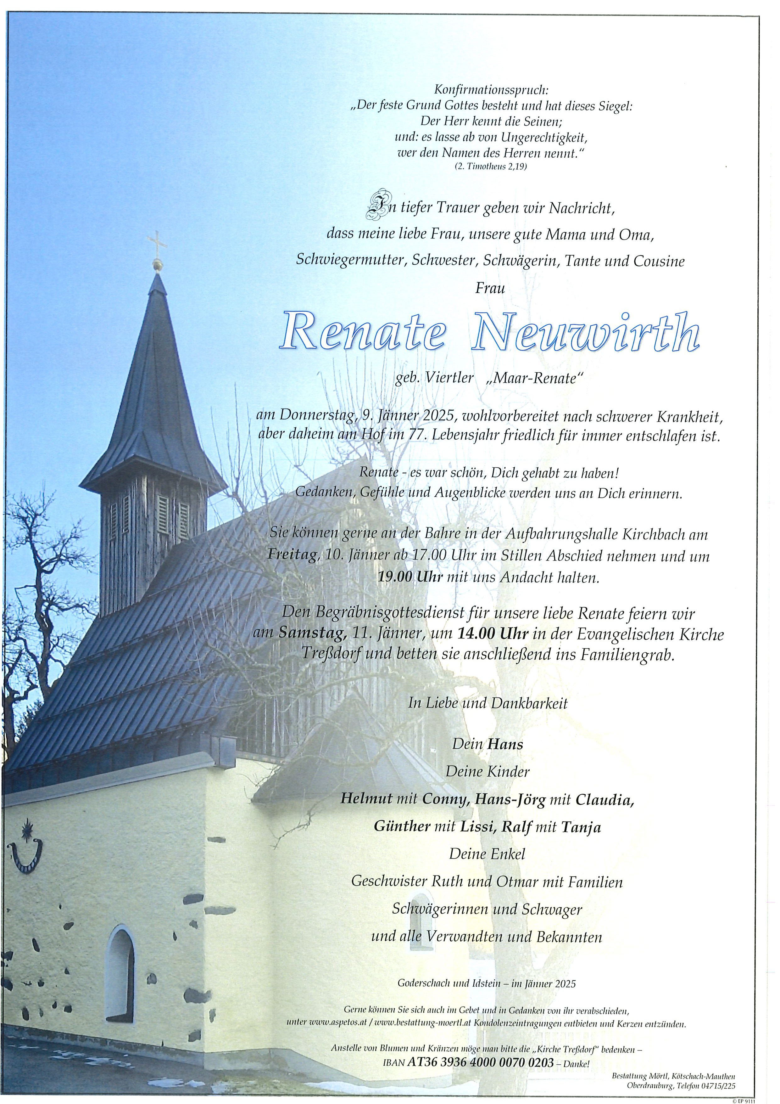 Traueranzeige von Renate Neuwirth