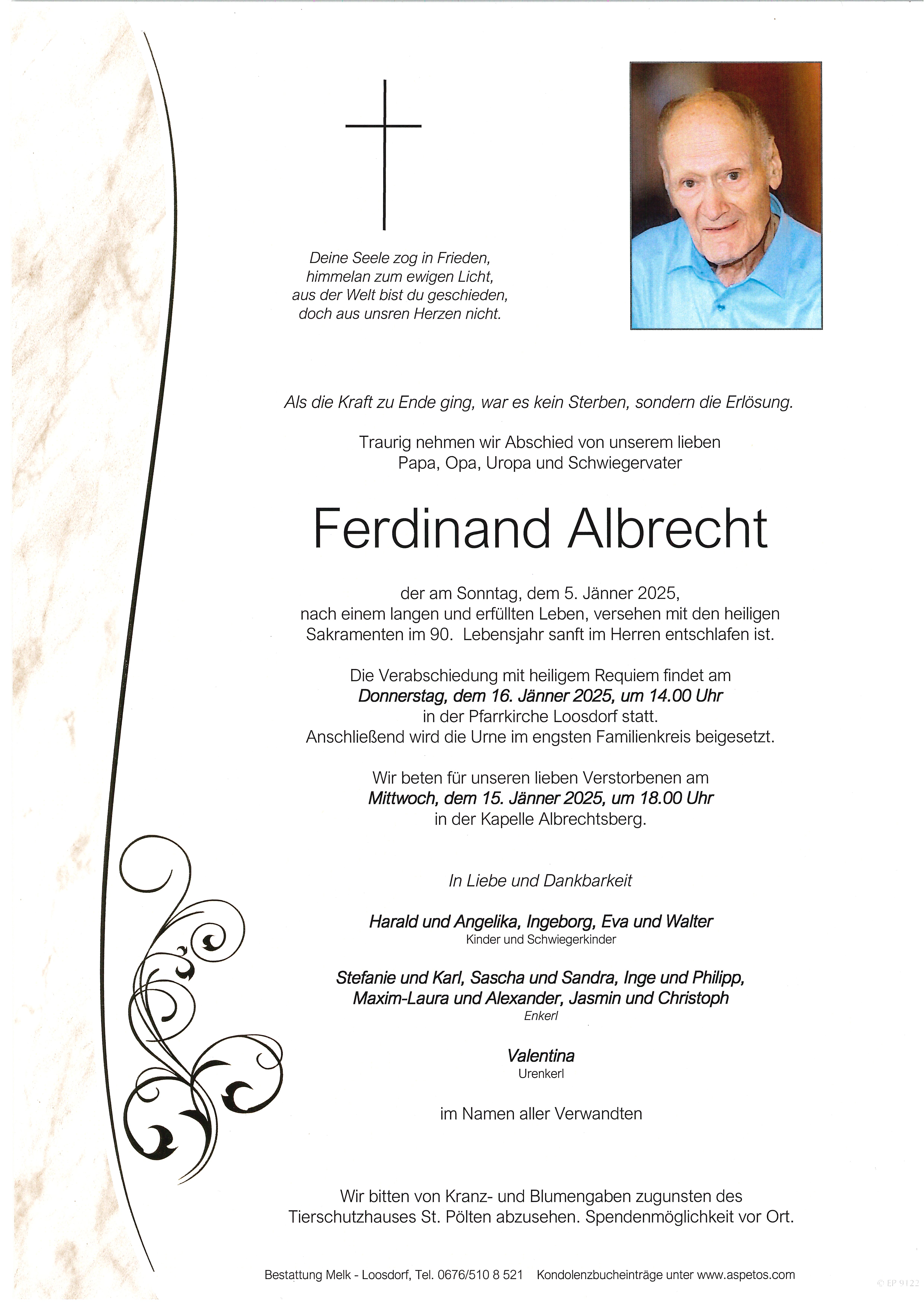Traueranzeige von Ferdiand Albrecht