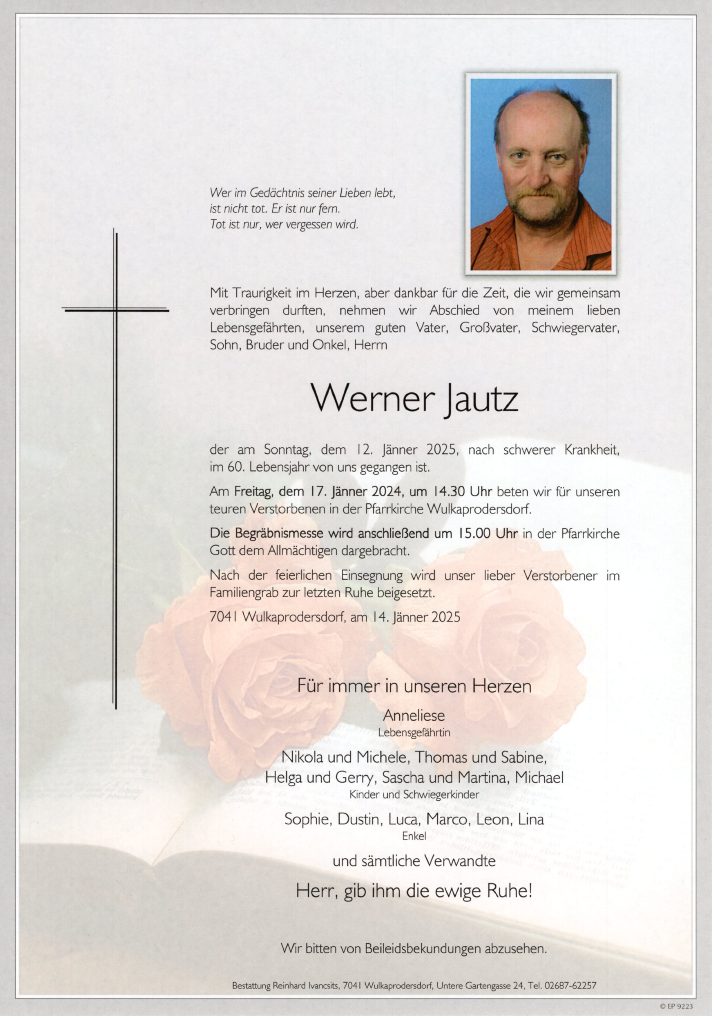 Traueranzeige von Werner Jautz