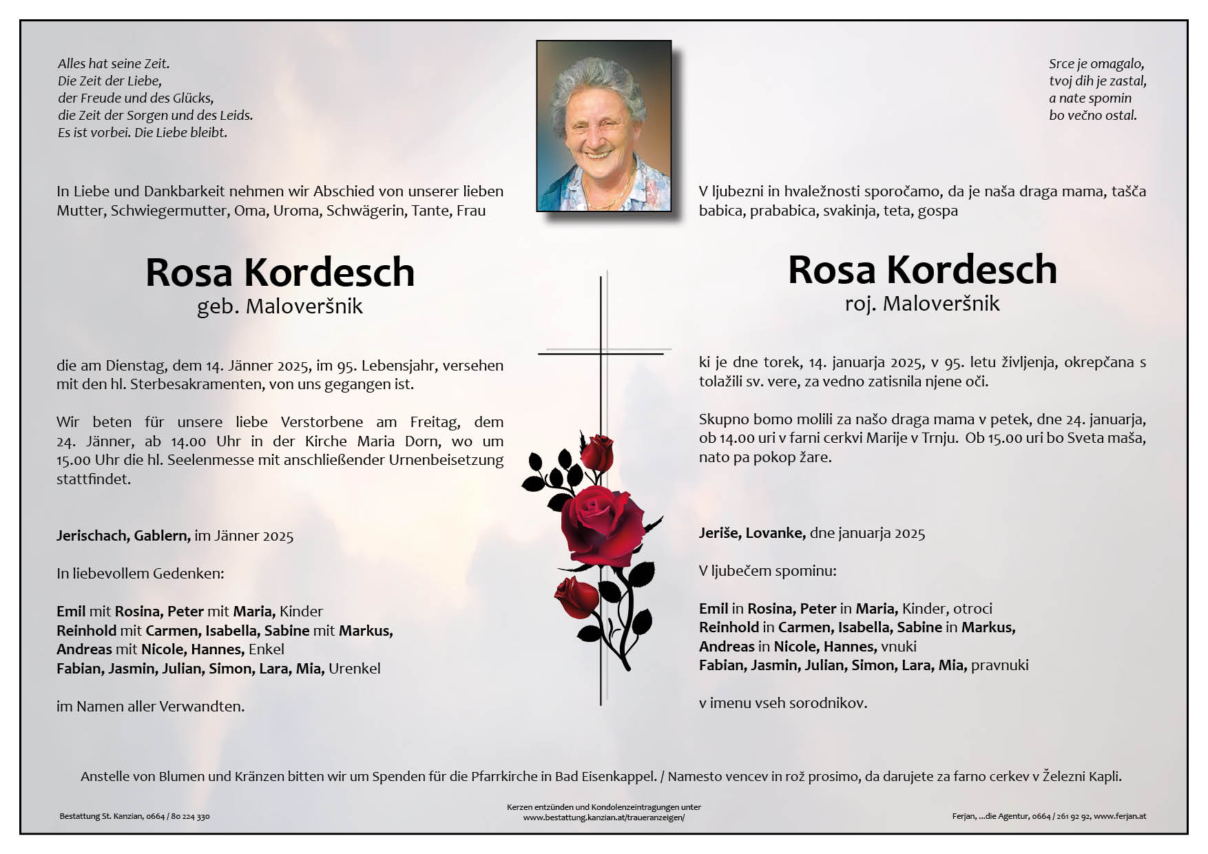 Traueranzeige von Rosa Kordesch