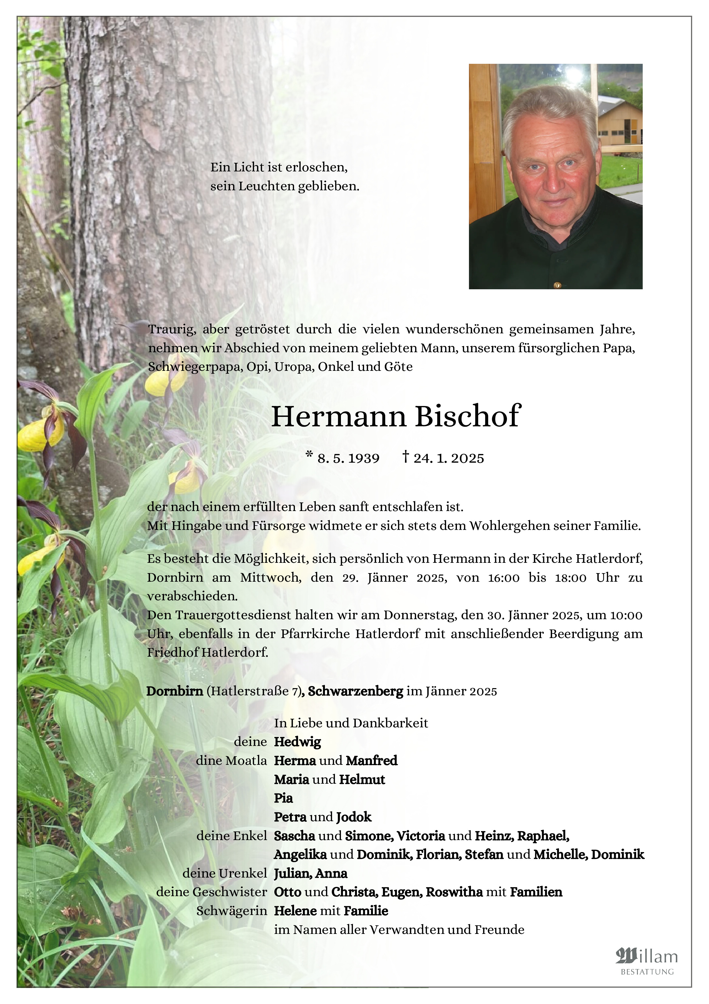 Traueranzeige von Hermann Bischof
