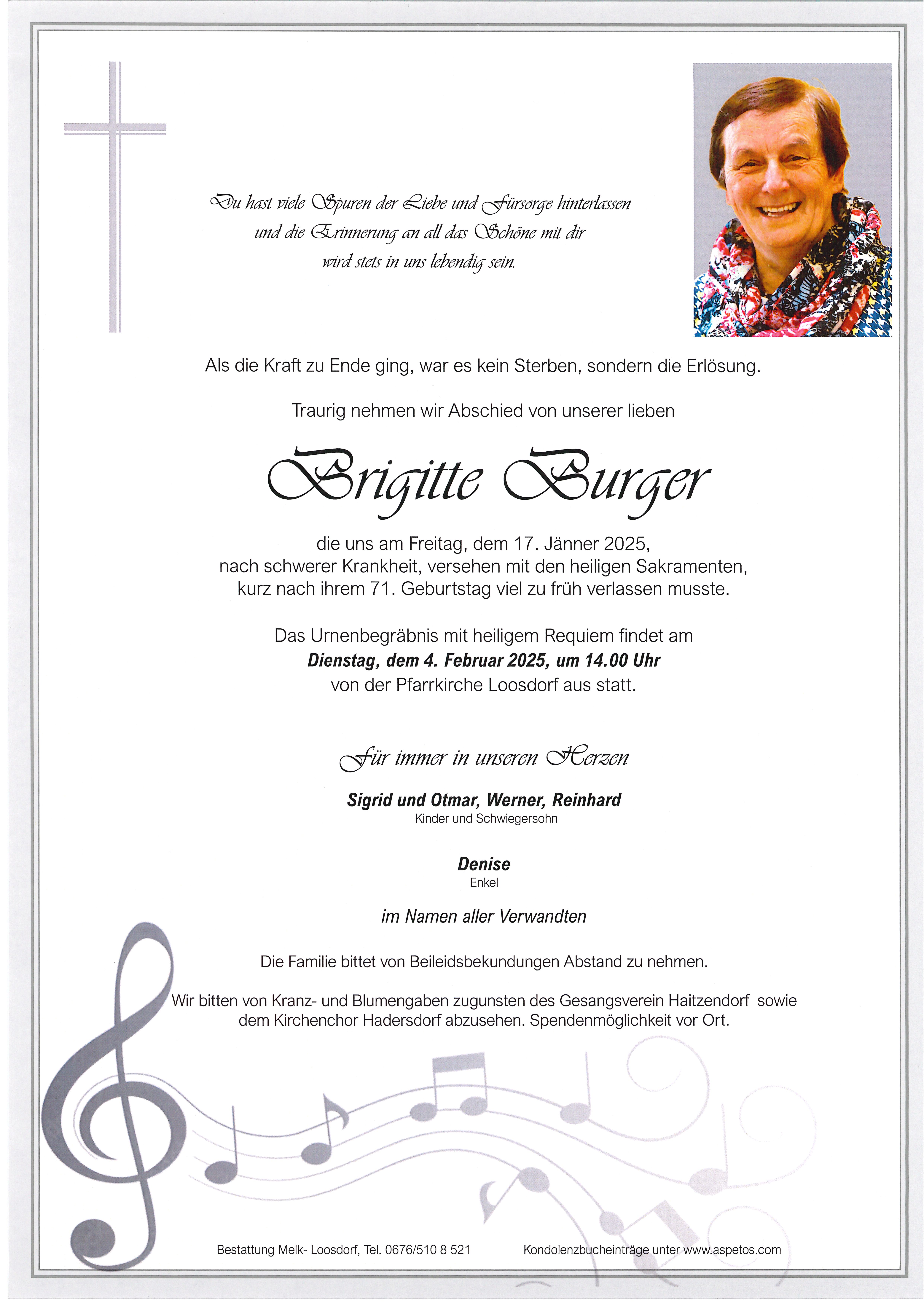 Traueranzeige von Brigitte Burger
