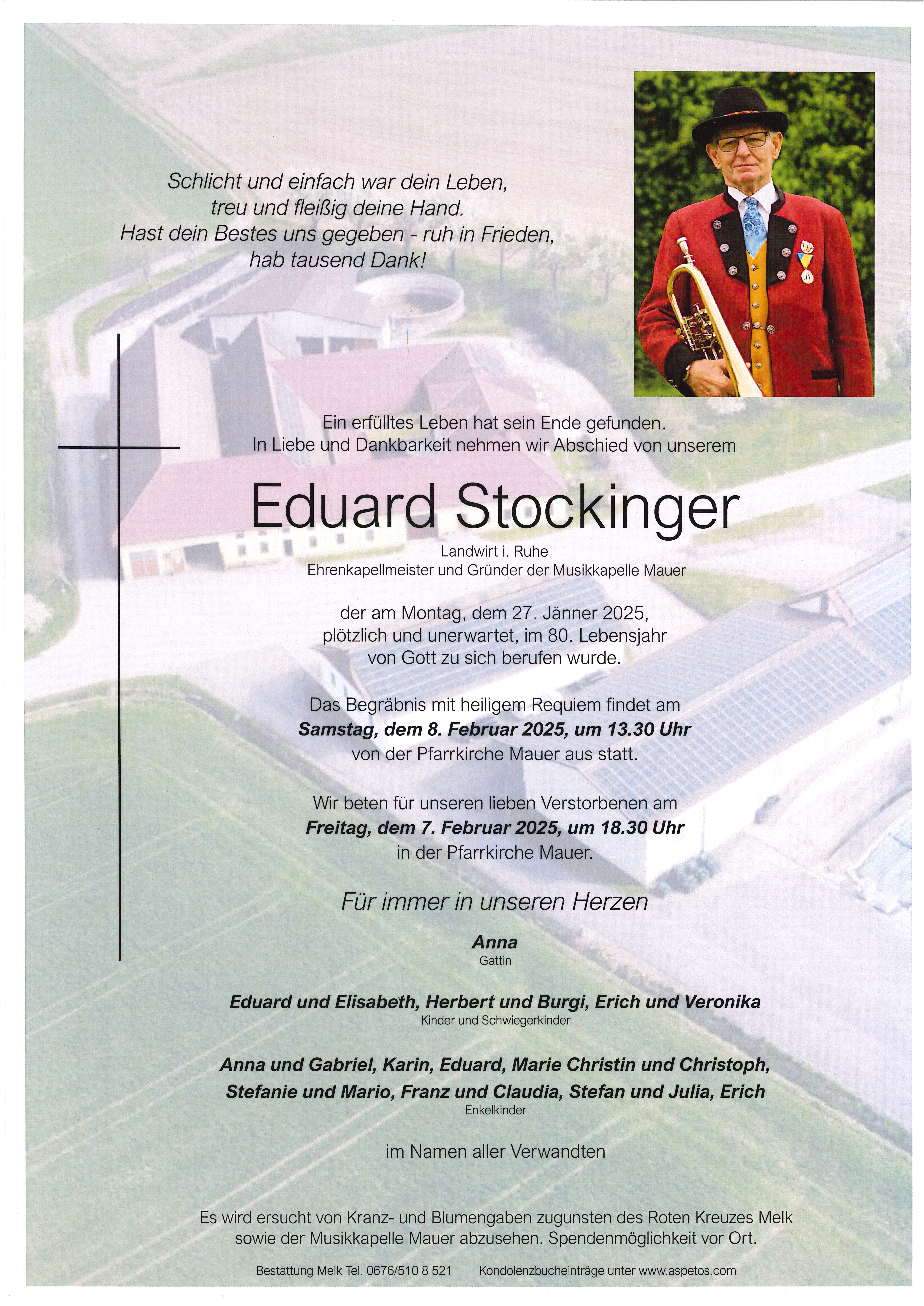 Traueranzeige von Eduard Stockinger