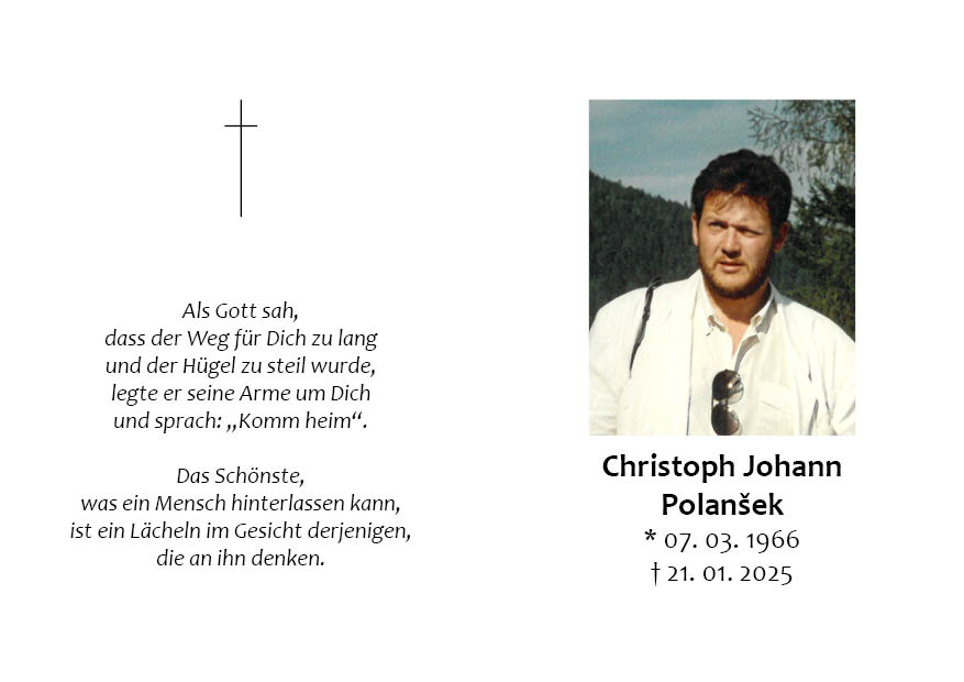 Traueranzeige von Christoph Johann Polansek