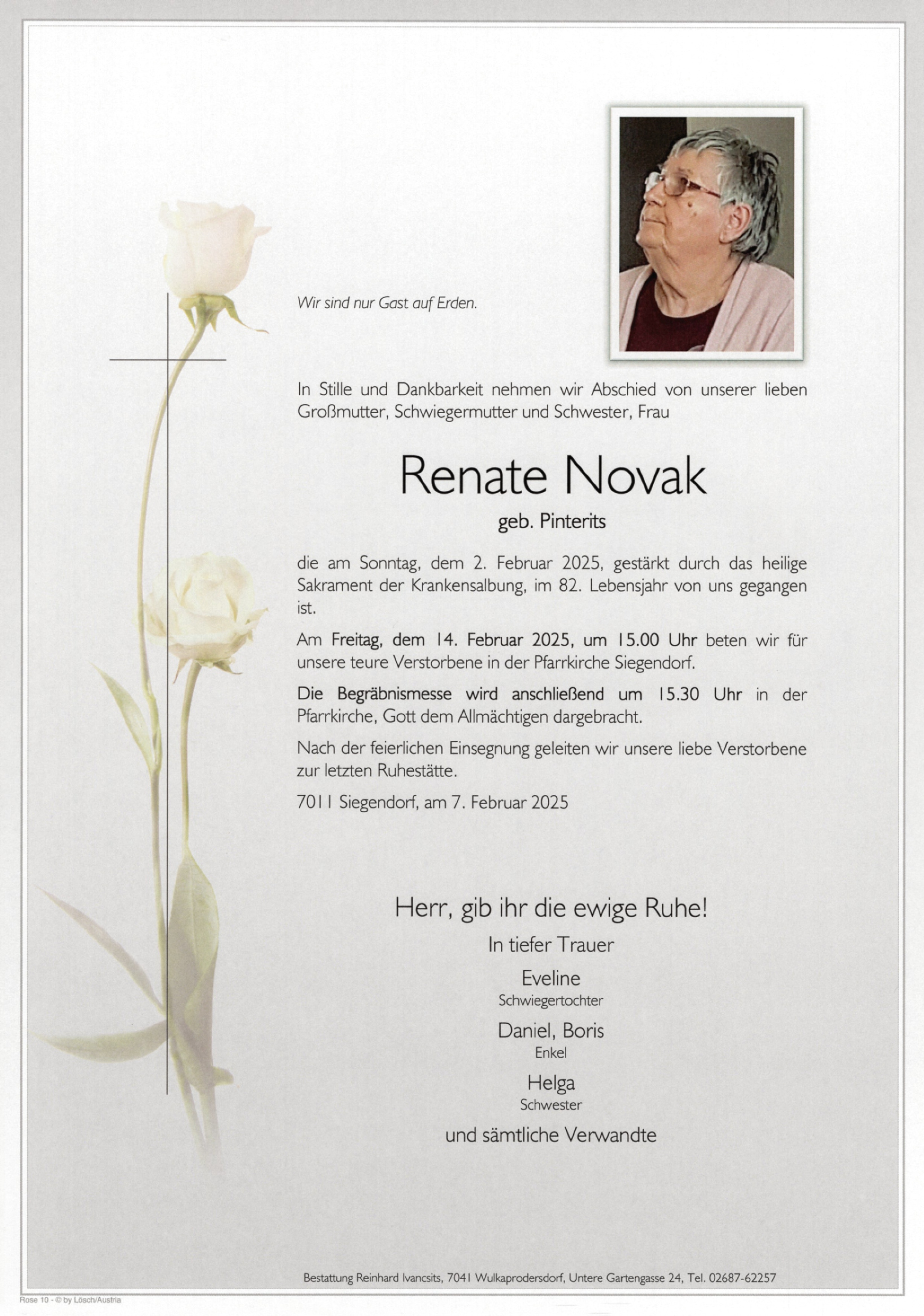 Traueranzeige von Renate Novak
