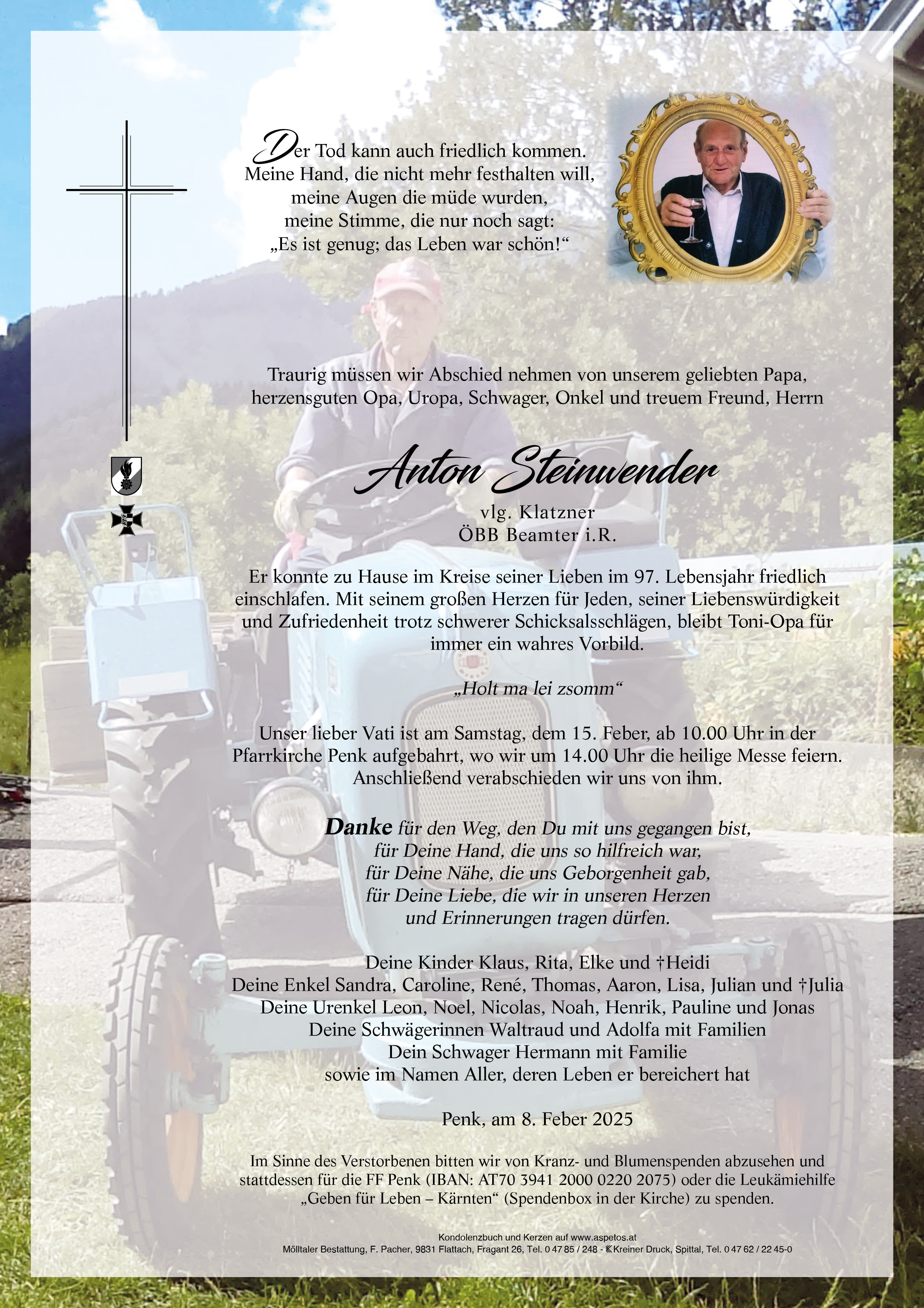 Traueranzeige von Anton Steinwender