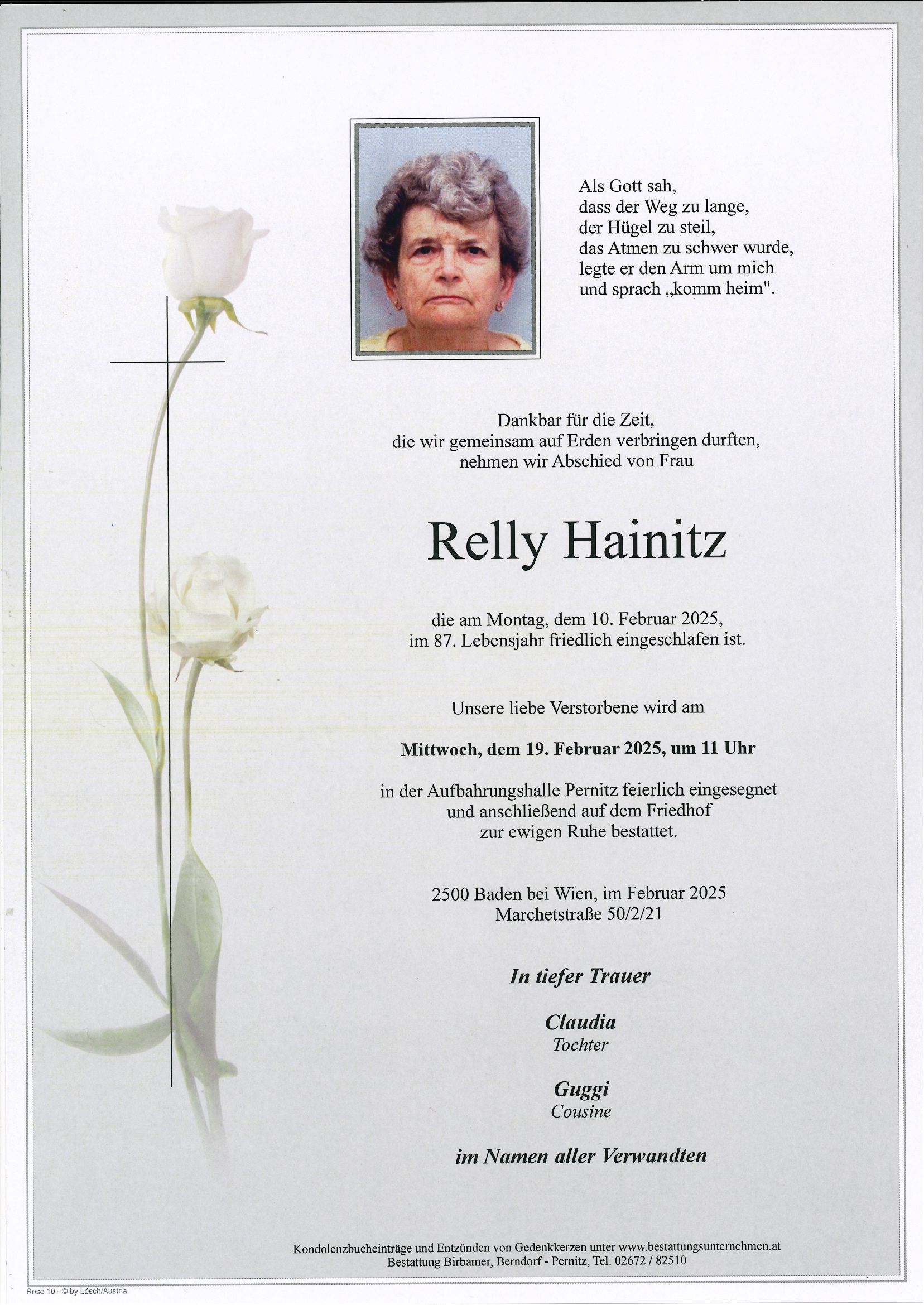 Traueranzeige von Relly Hainitz