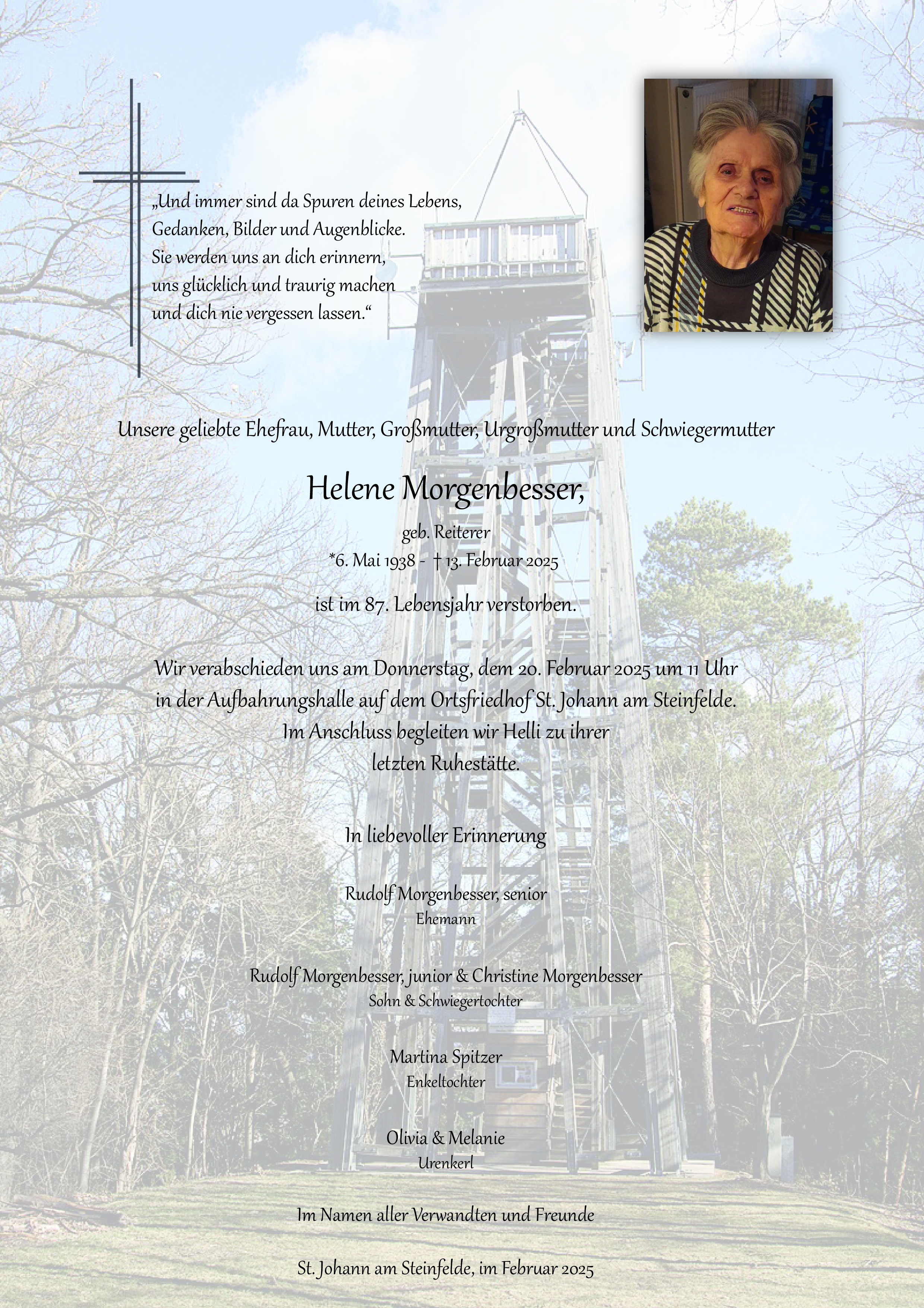 Traueranzeige von Helene Morgenbesser