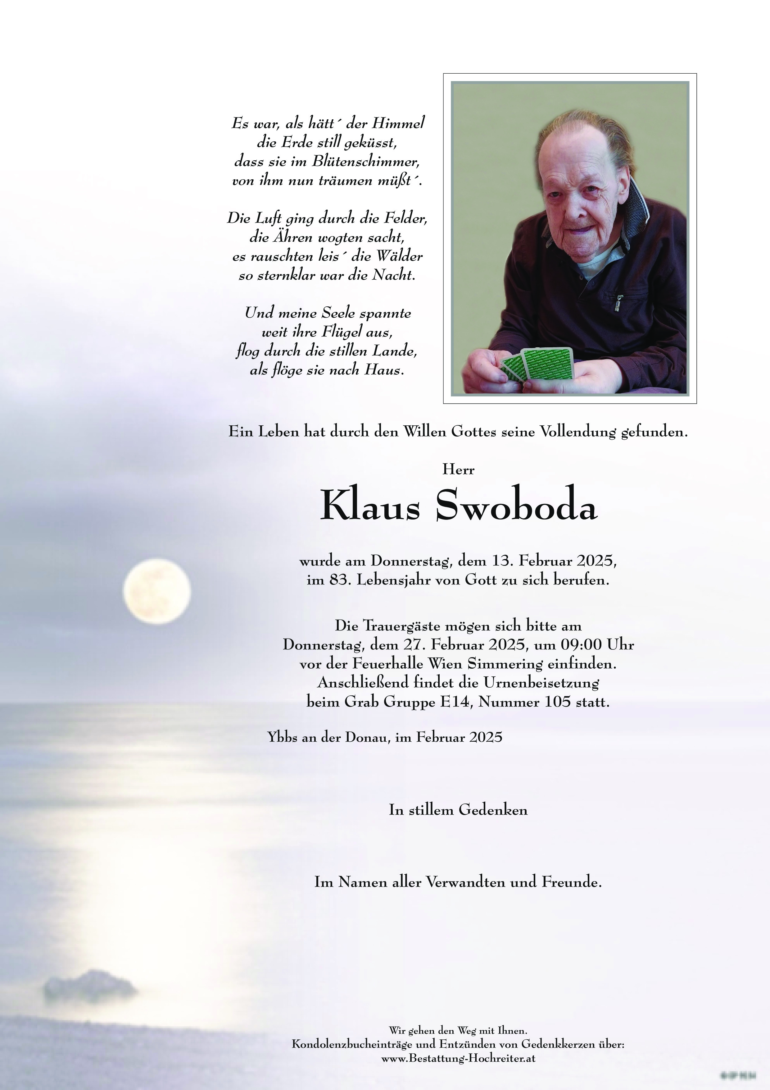 Traueranzeige von Klaus Swoboda