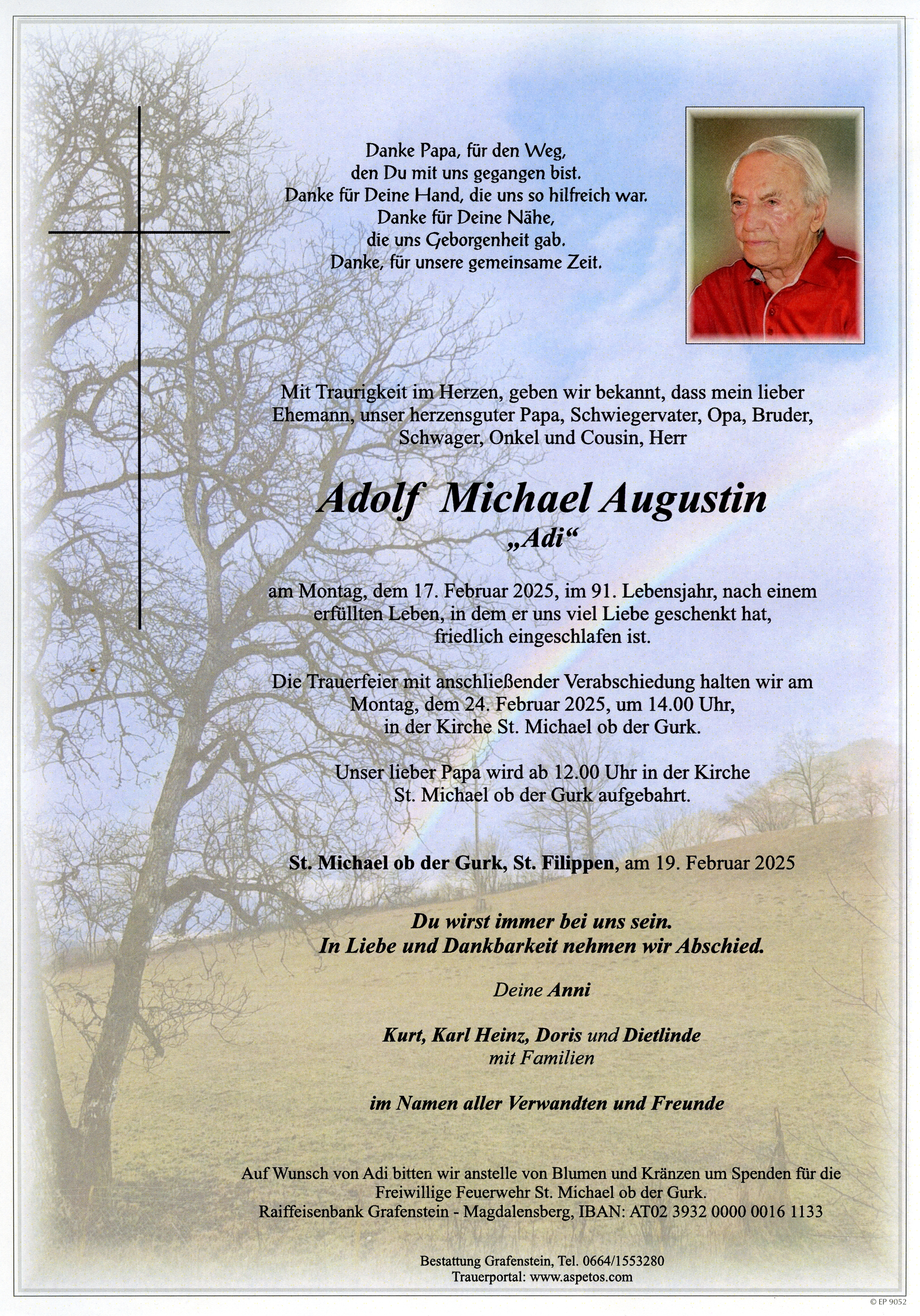 Traueranzeige von Adolf Michael Augustin