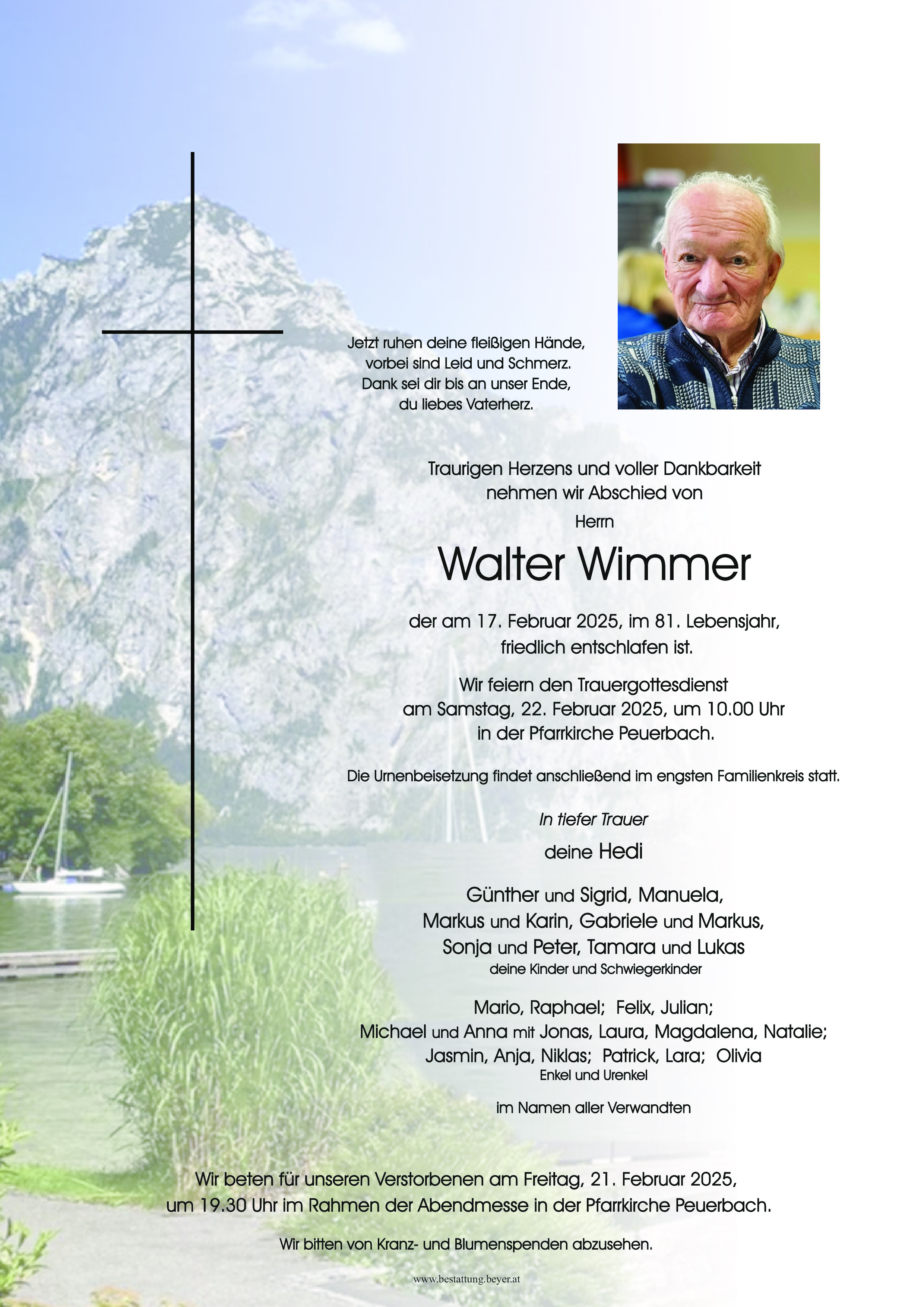 Traueranzeige von Walter Wimmer