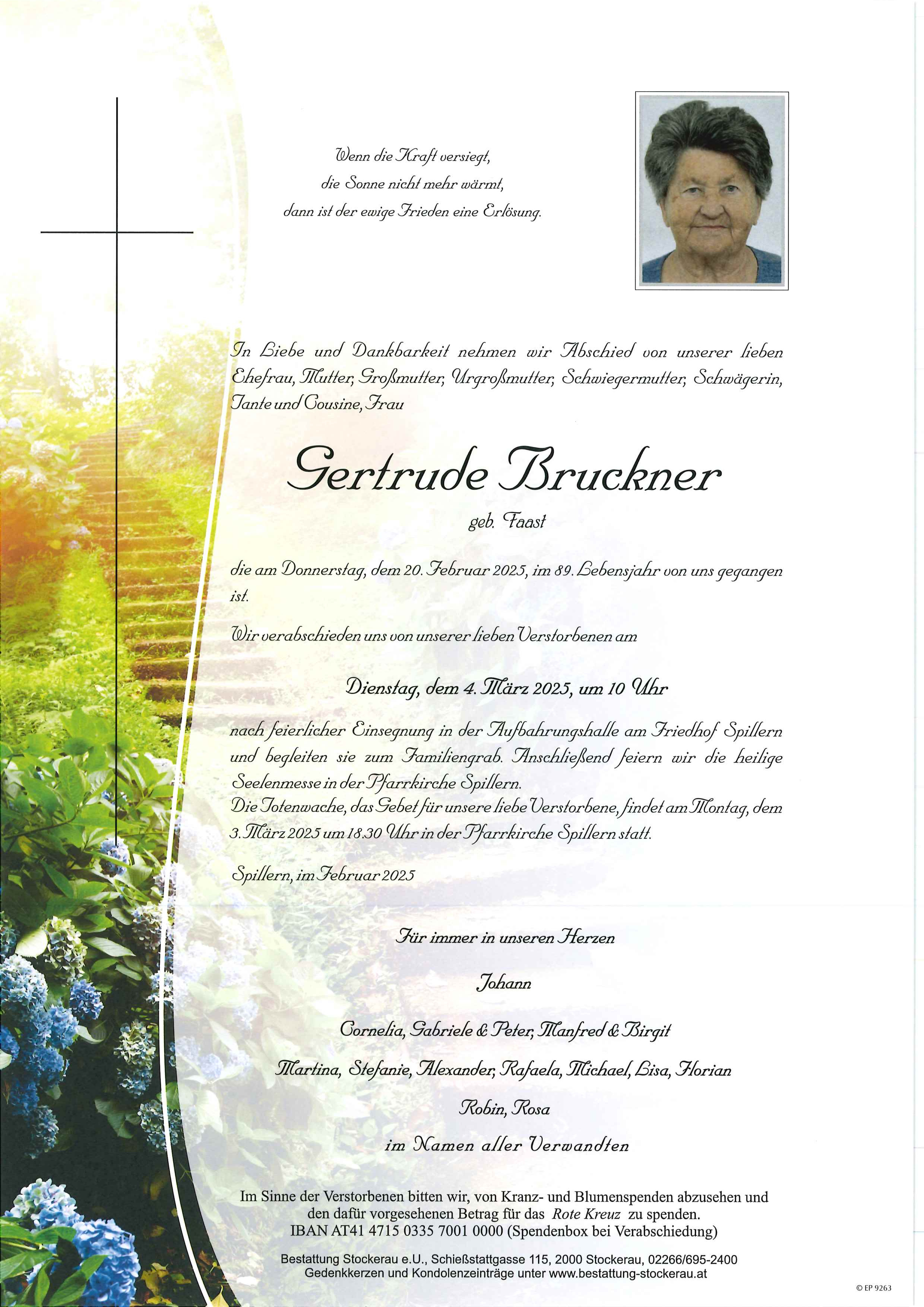 Traueranzeige von Gertrude Bruckner