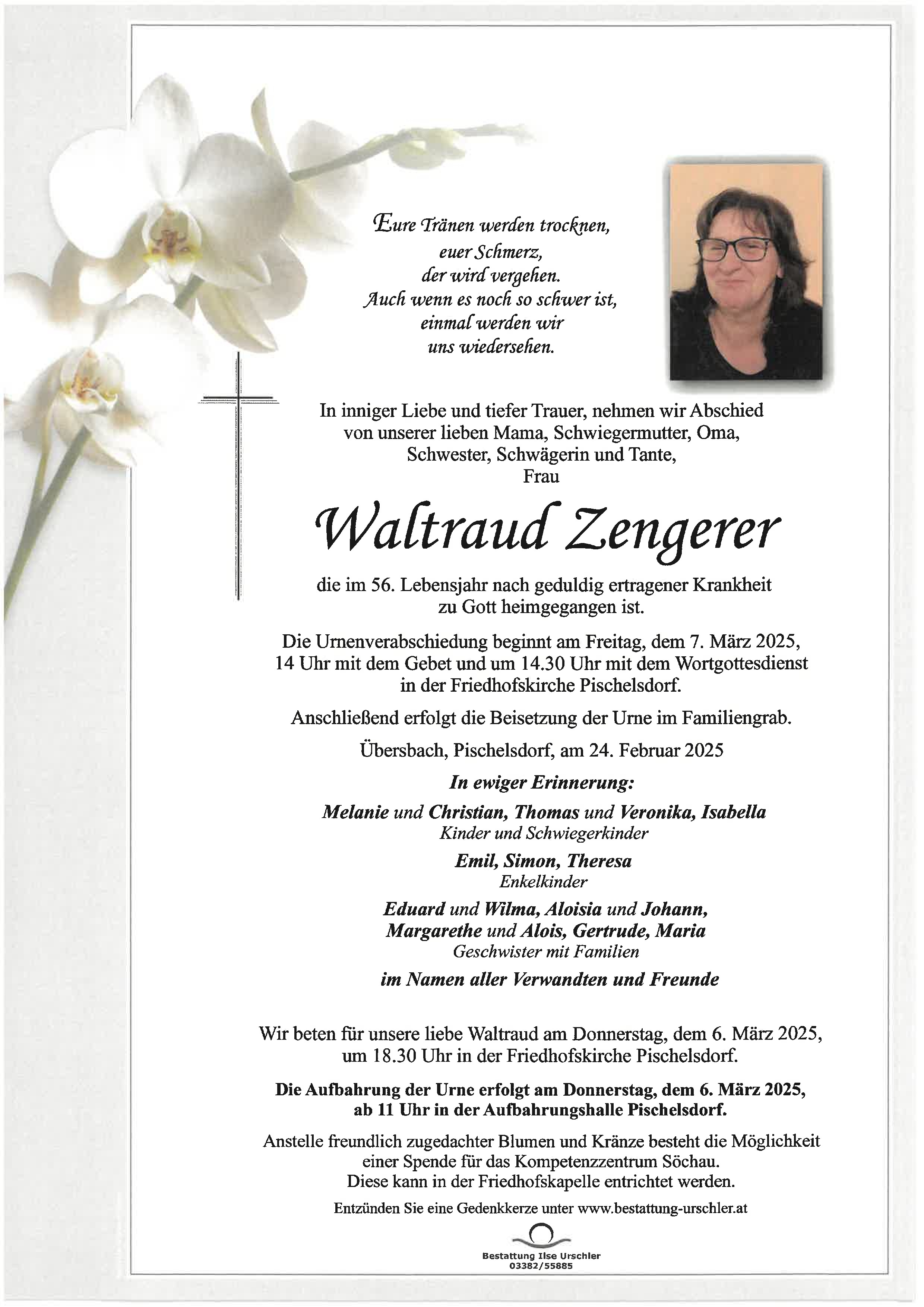 Traueranzeige von Waltraud Zengerer