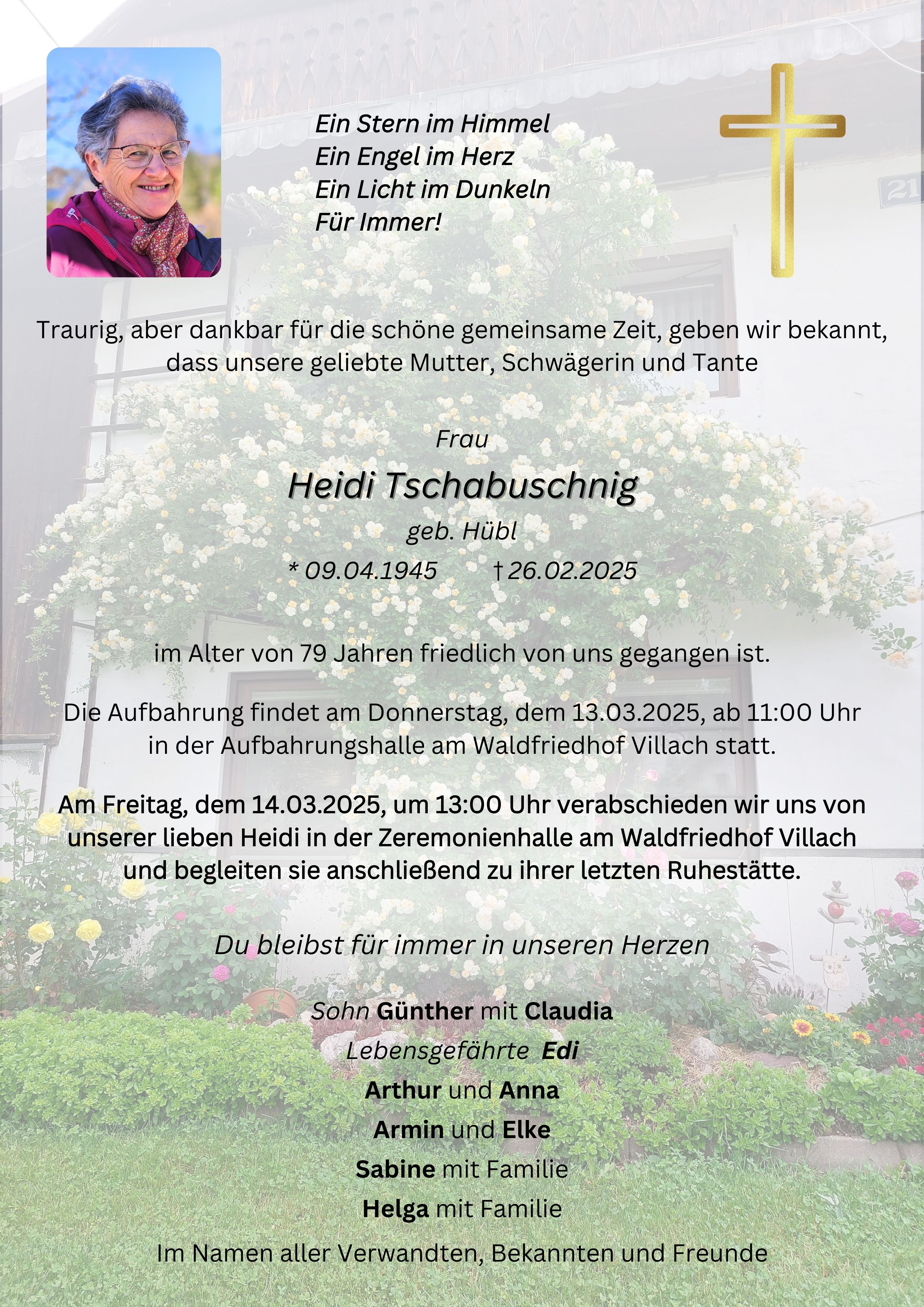 Traueranzeige von Heidi Tschabuschnig