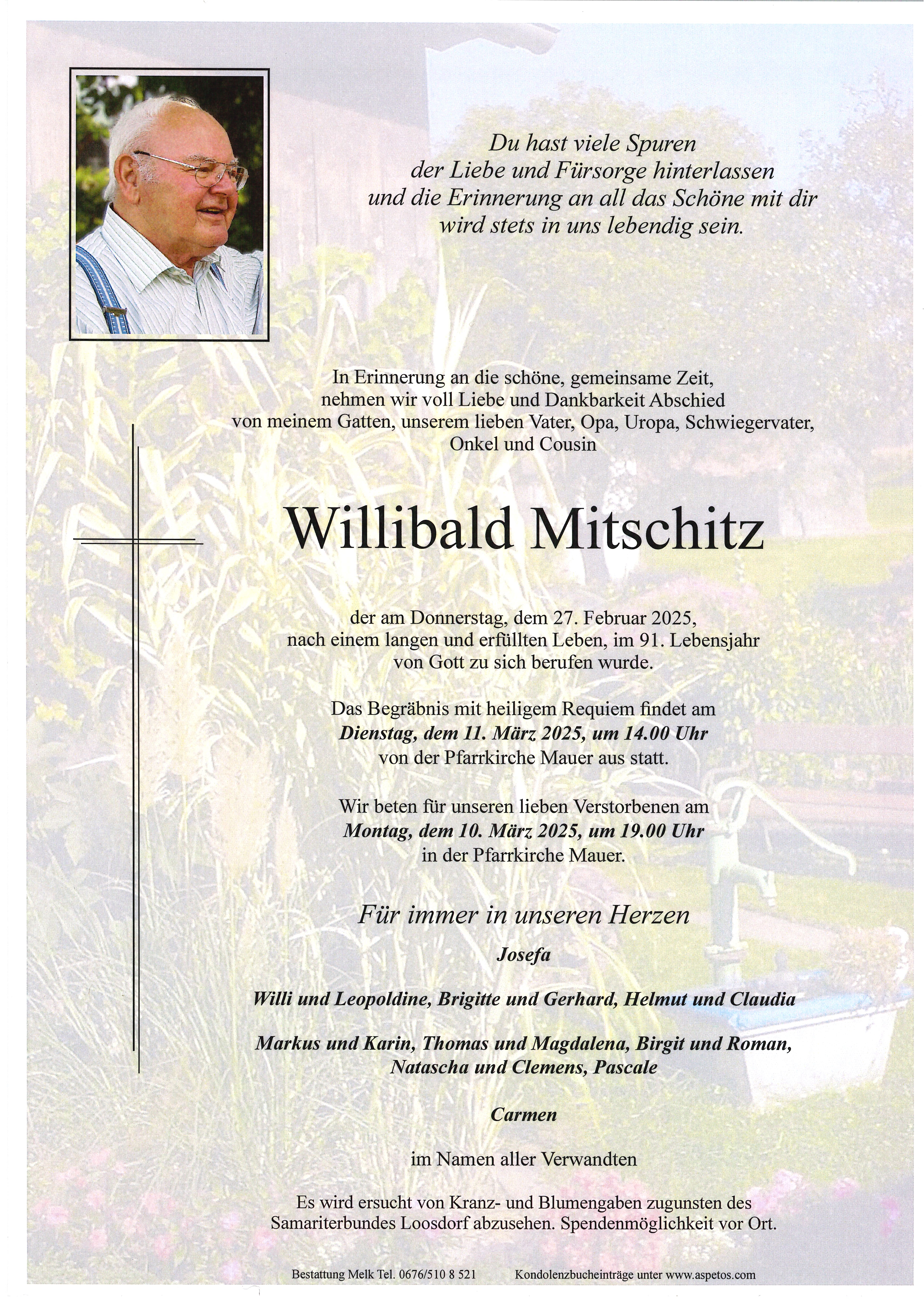 Traueranzeige von Willibald Mitschitz