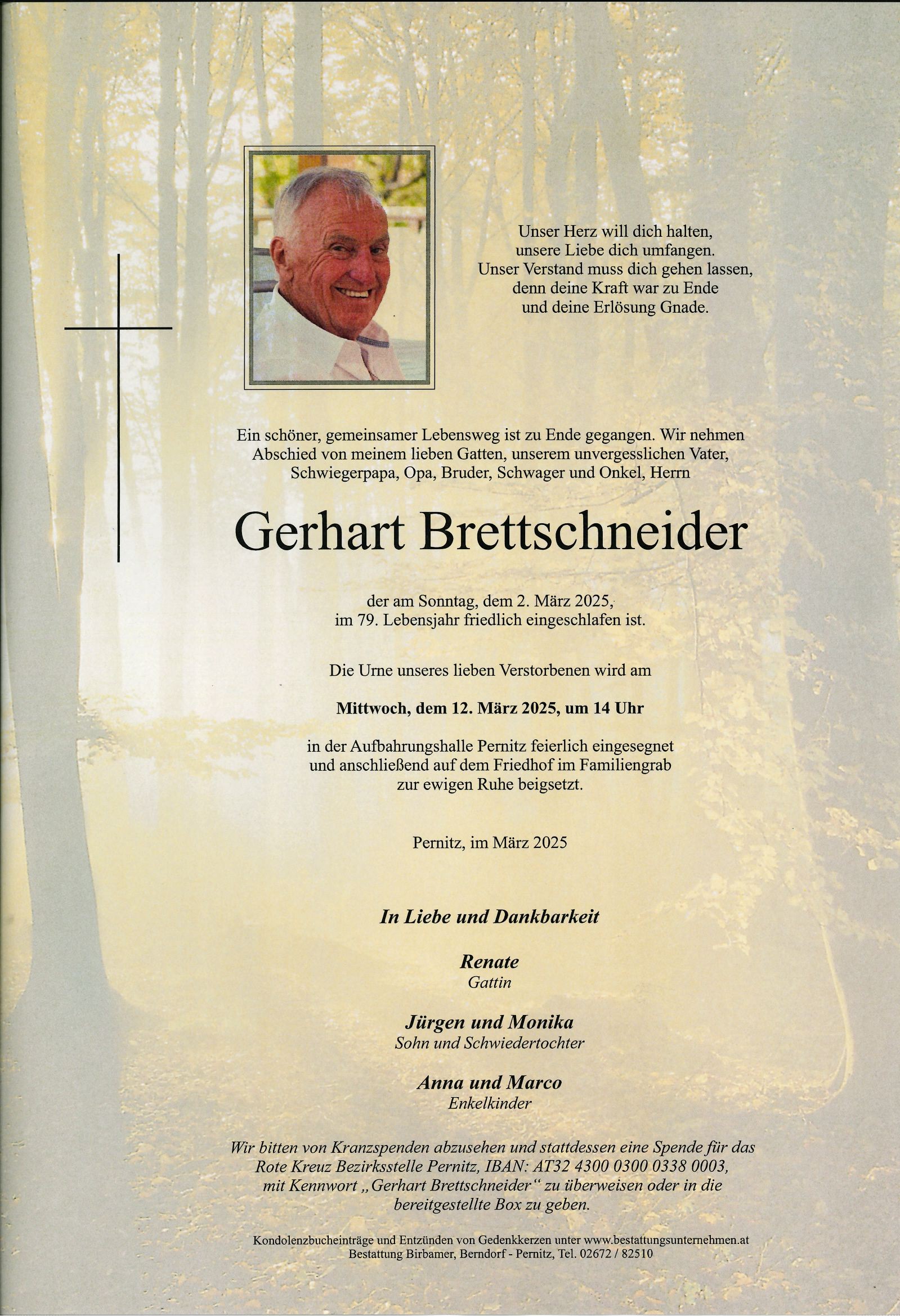 Traueranzeige von Gerhart Brettschneider