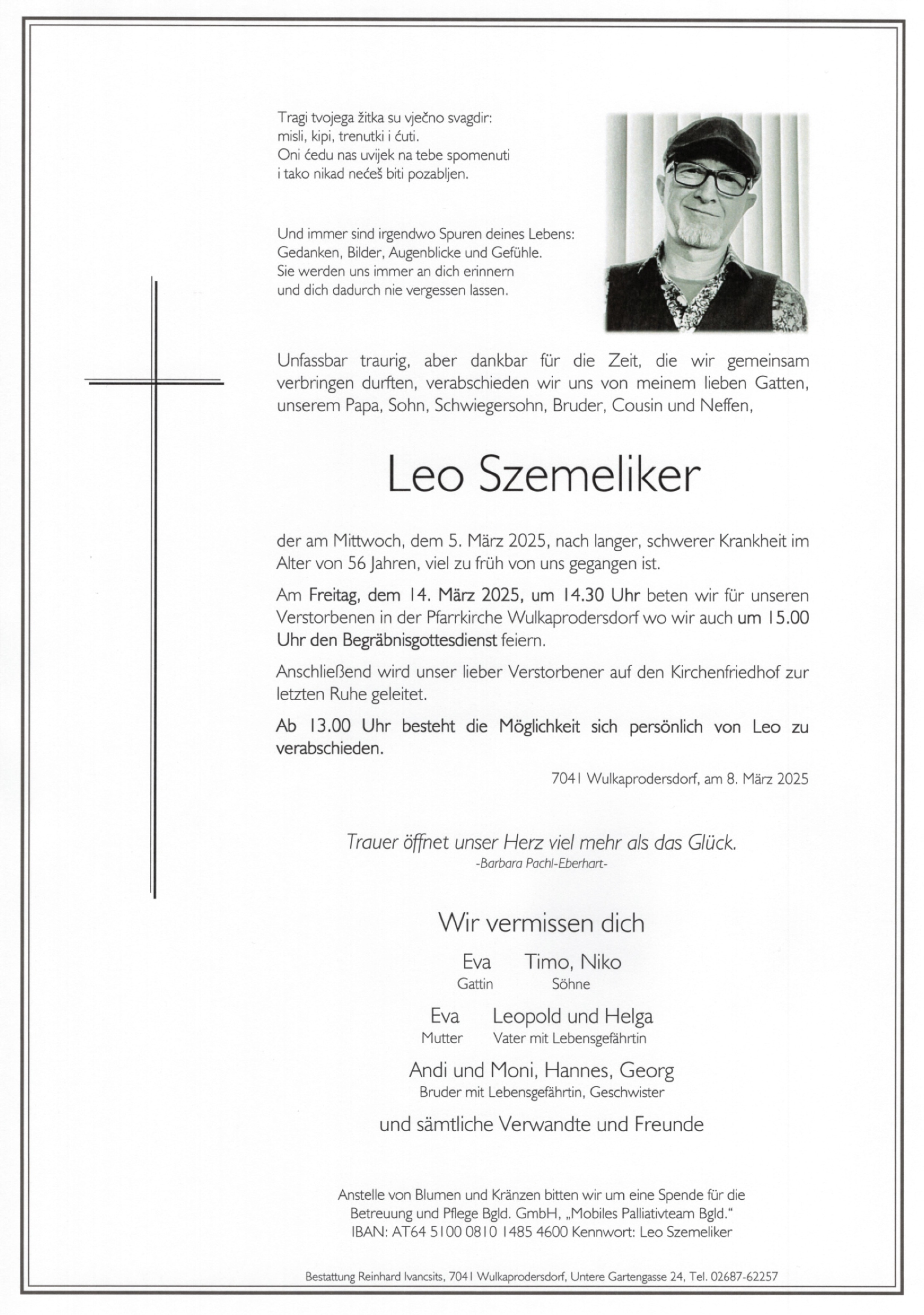 Traueranzeige von Leopold Szemeliker