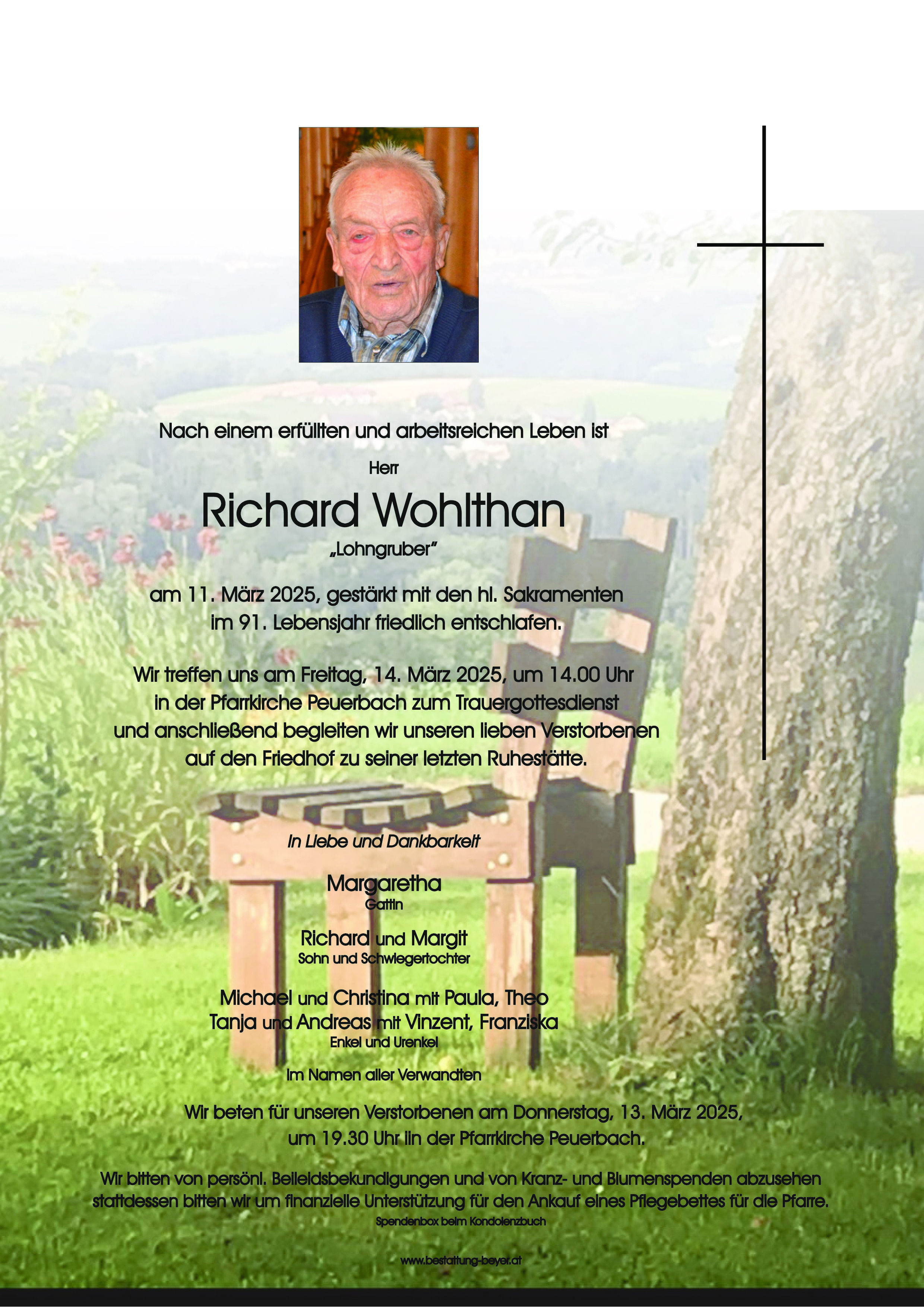 Traueranzeige von Richard Wohlthan