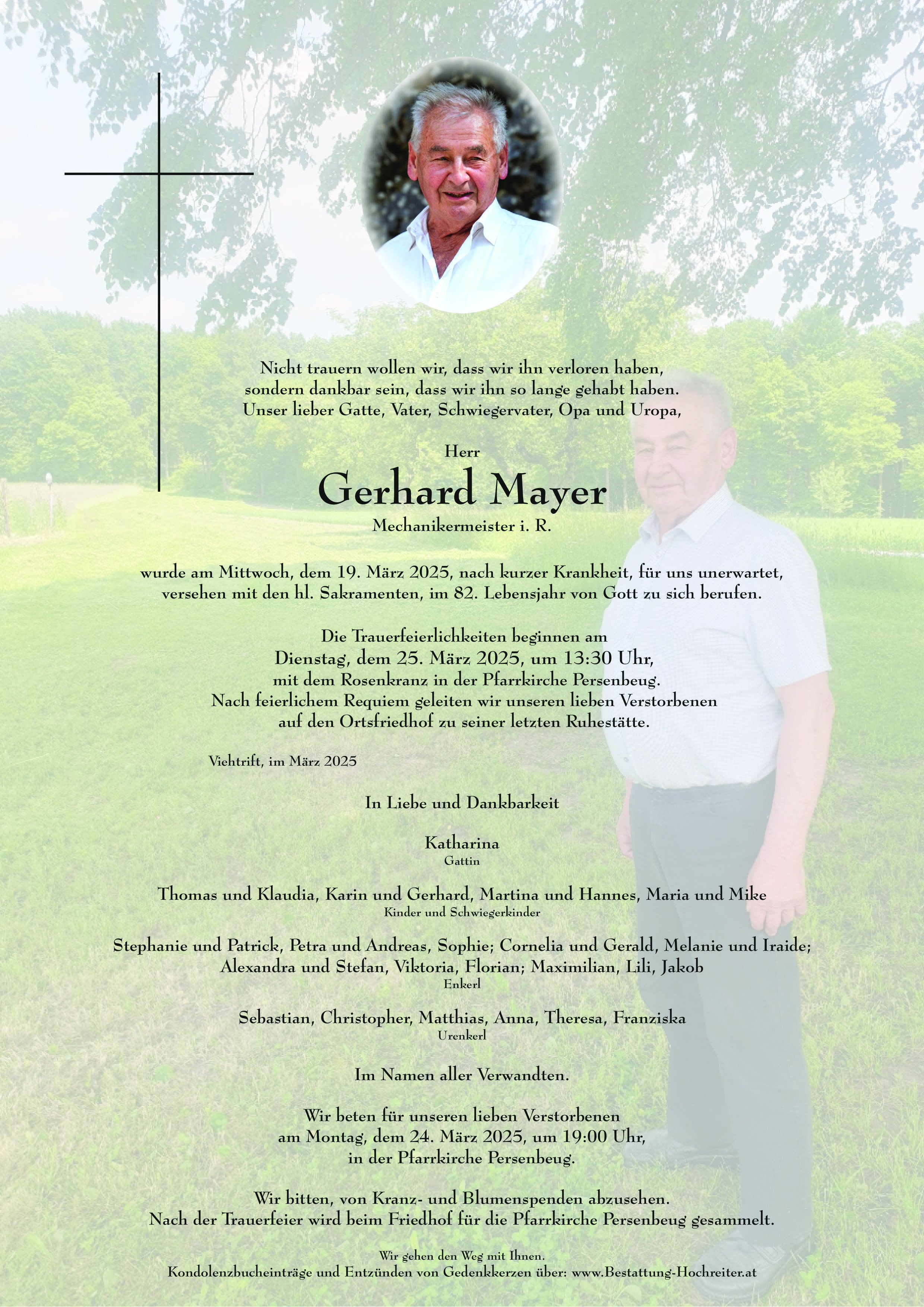 Traueranzeige von Gerhard Mayer