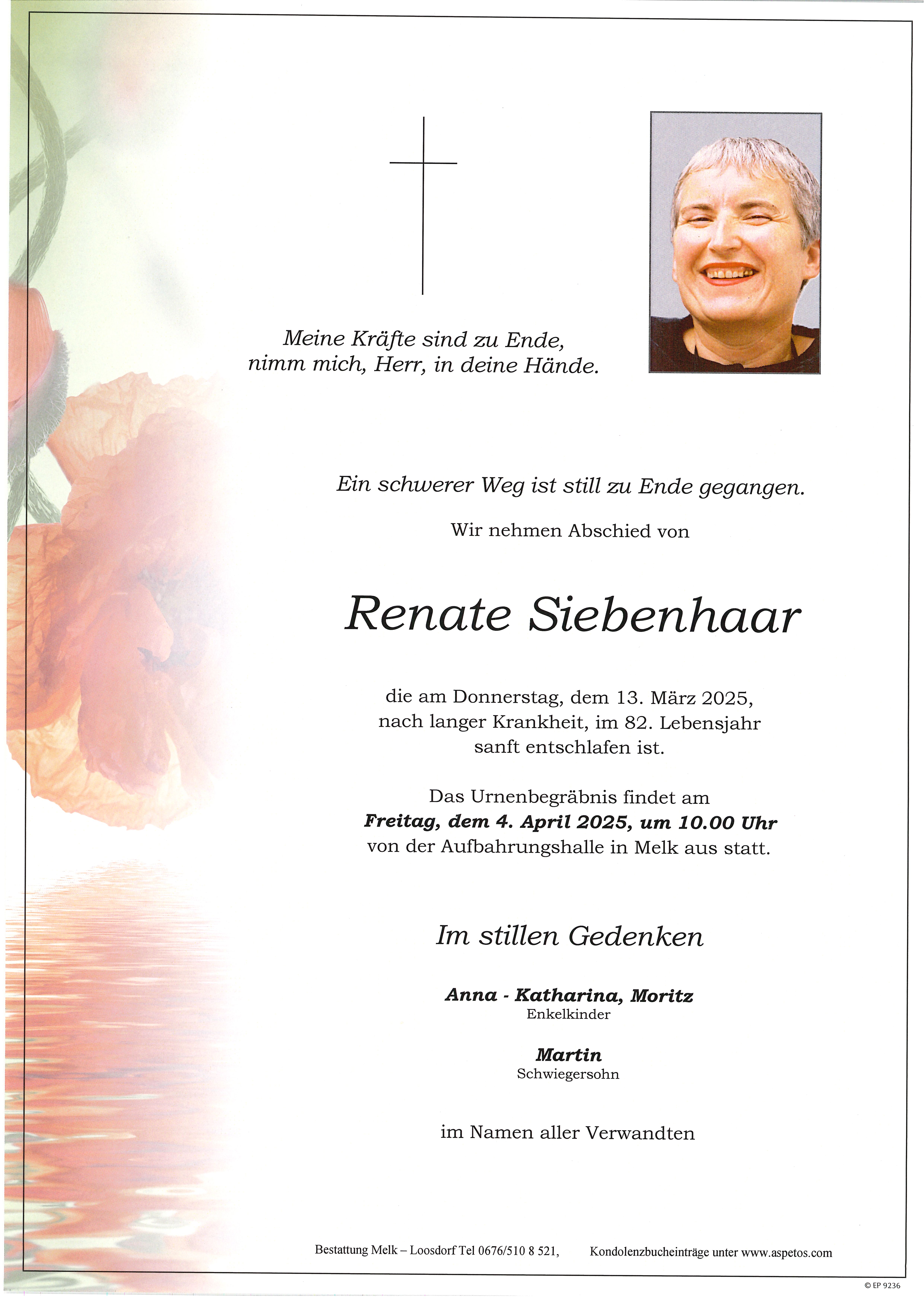 Traueranzeige von Renate Siebenhaar