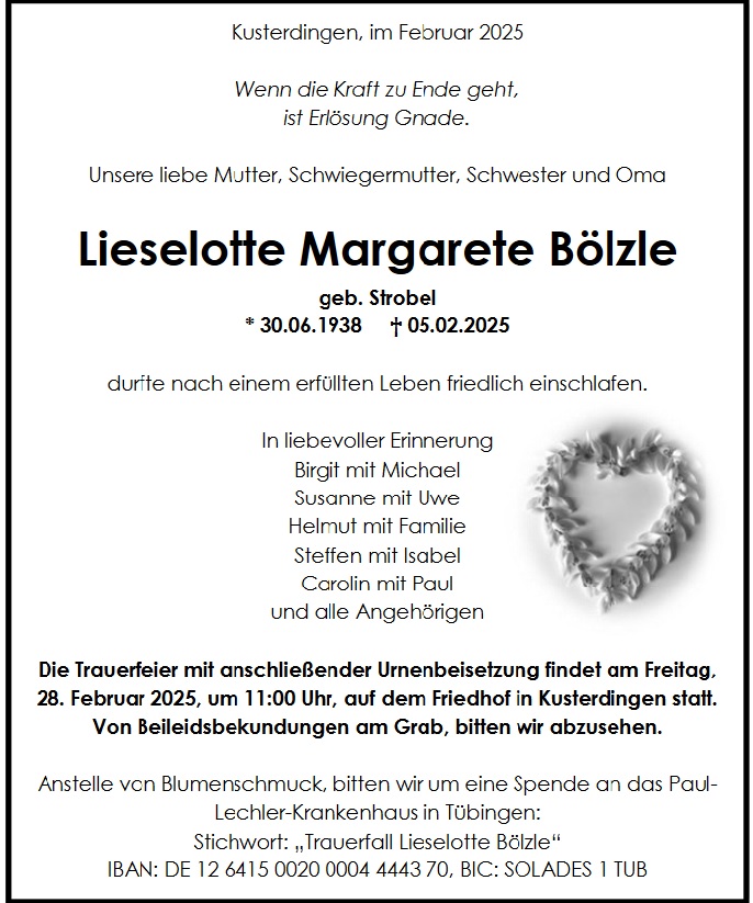 Lieselotte Margarete Bölzle