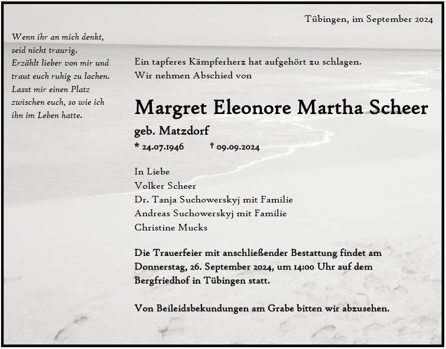 Margret Eleonore Martha Scheer