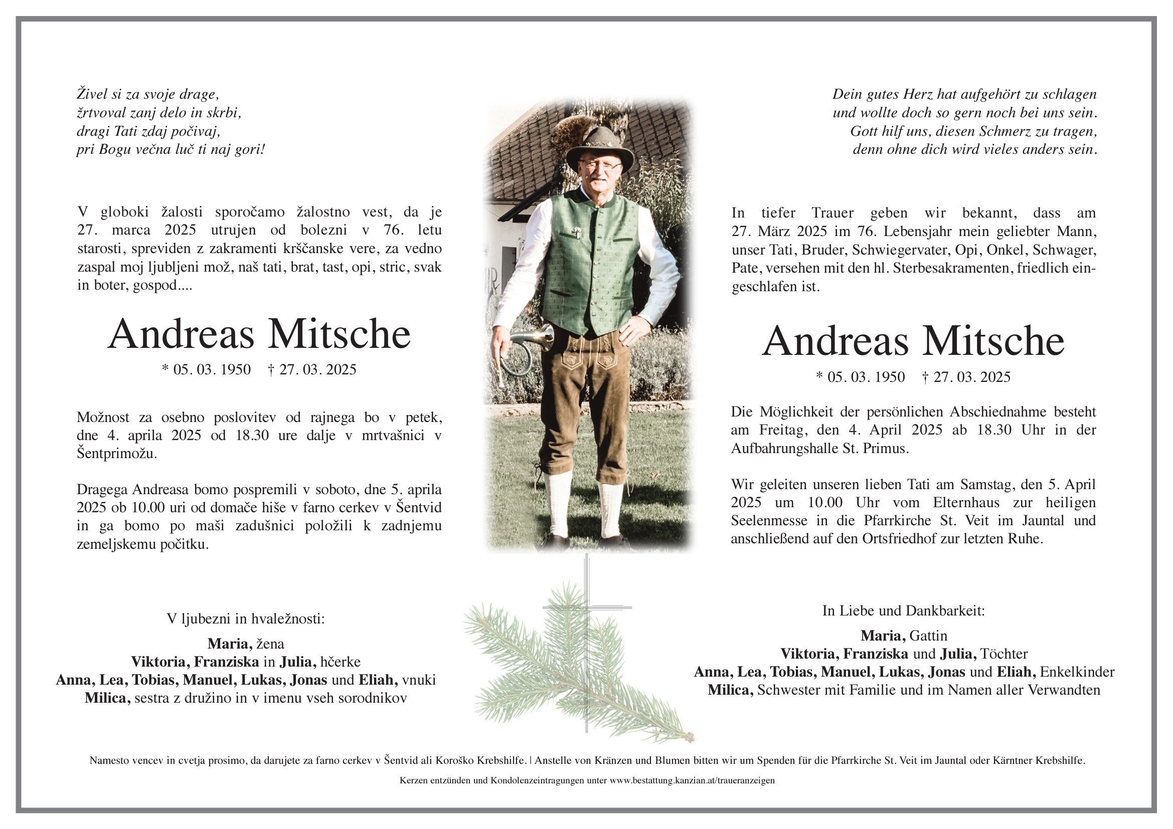 Traueranzeige von Andreas Mitsche