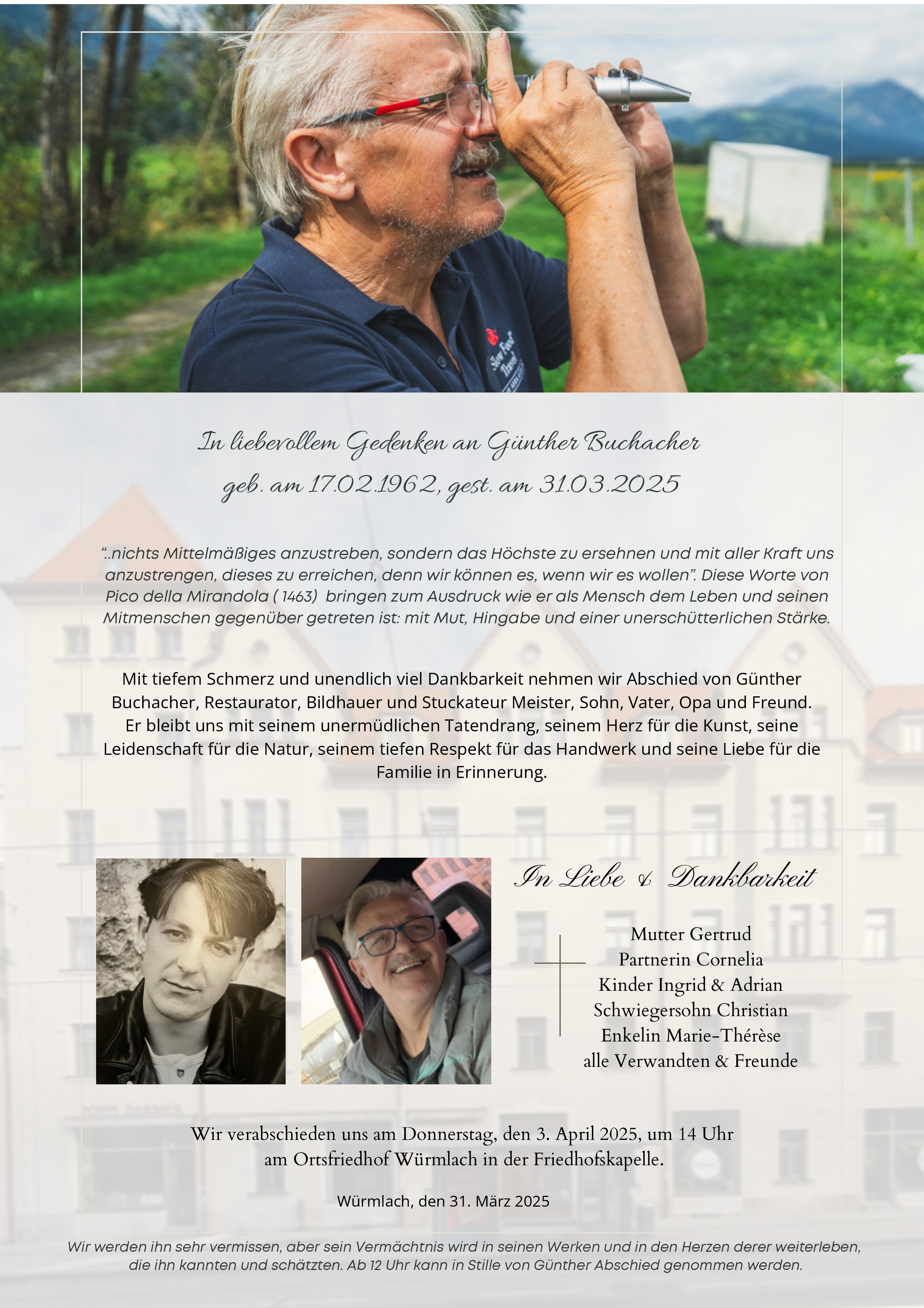 Traueranzeige von Günther Buchacher