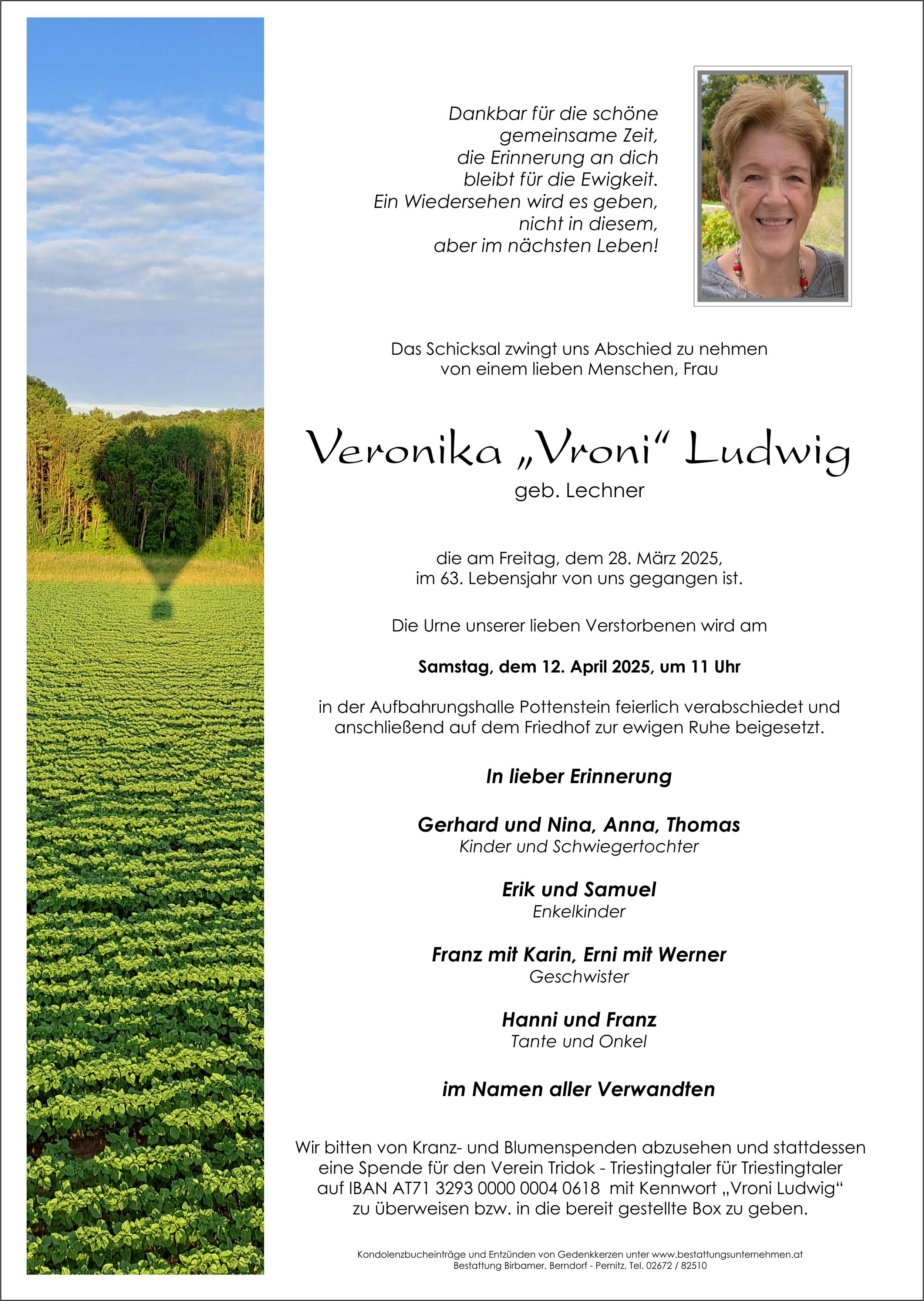 Traueranzeige von Veronika Ludwig