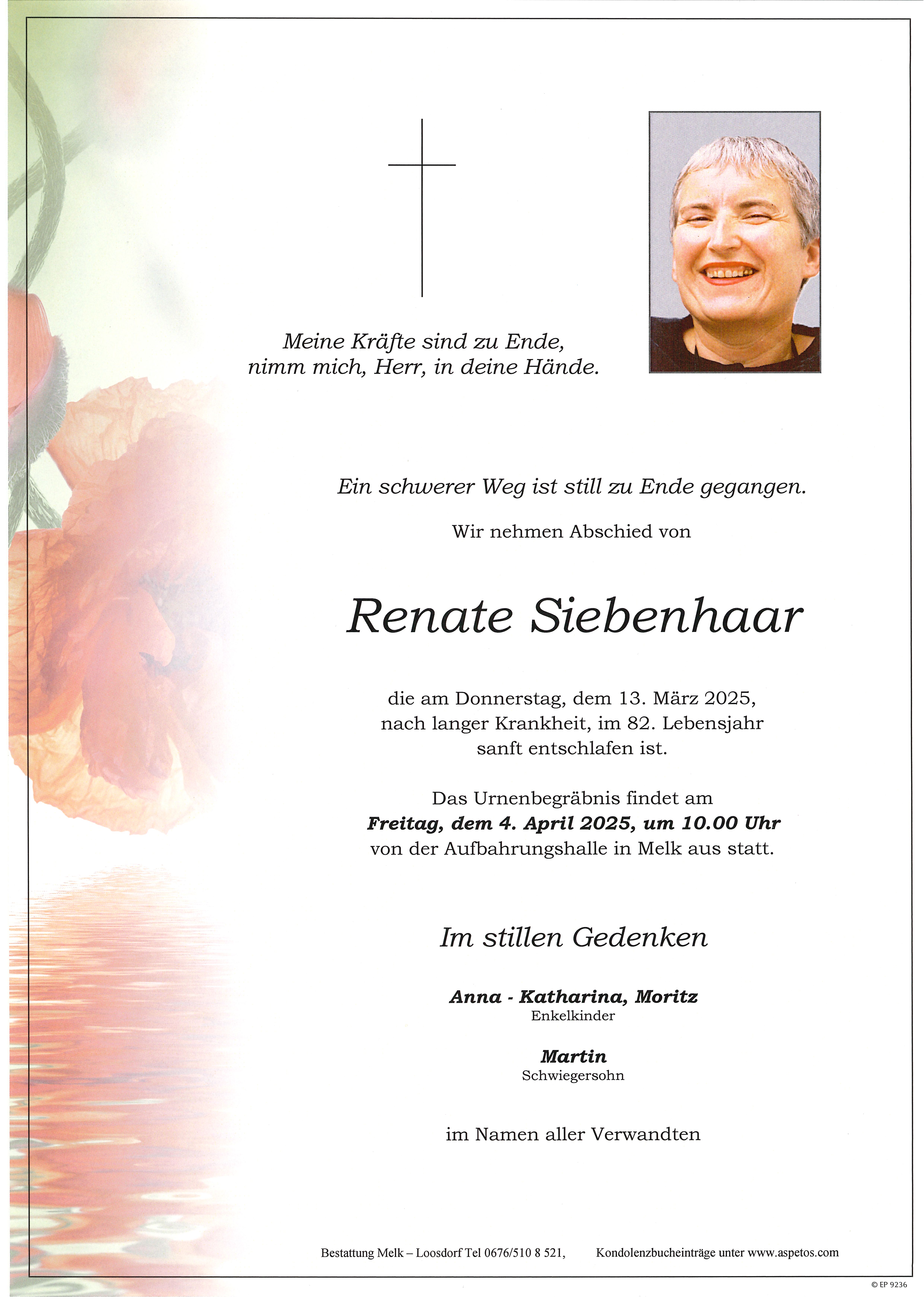 Traueranzeige von Renate Siebenhaar