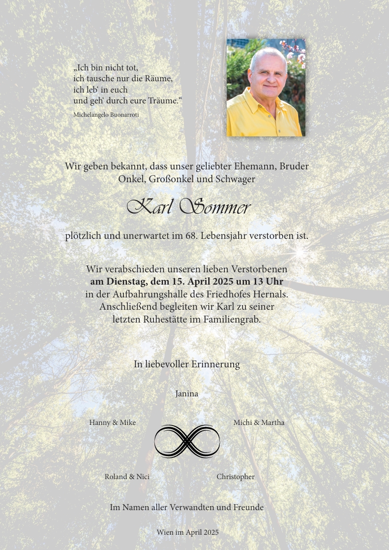 Traueranzeige von Karl Sommer