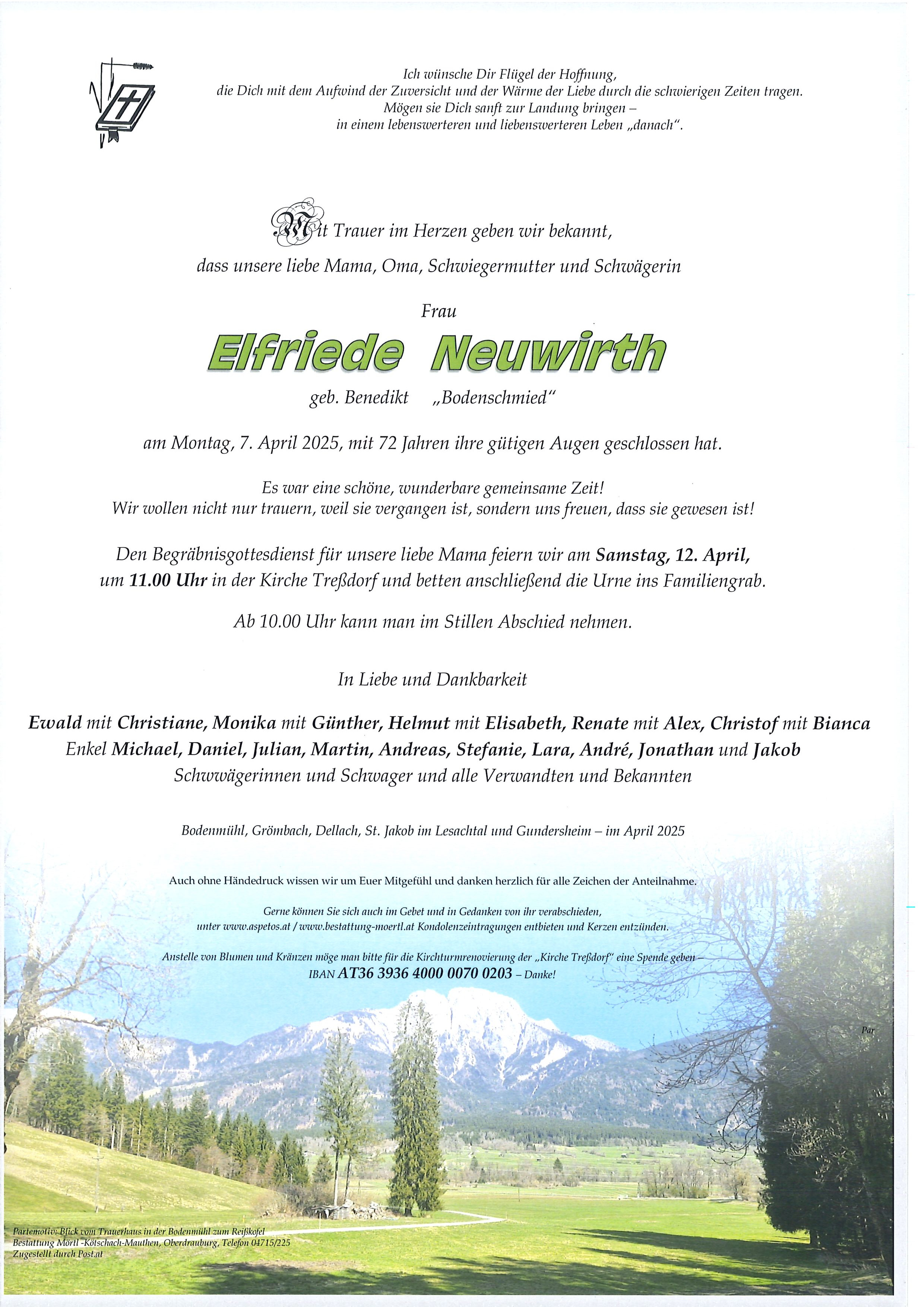 Traueranzeige von Elfriede Neuwirth