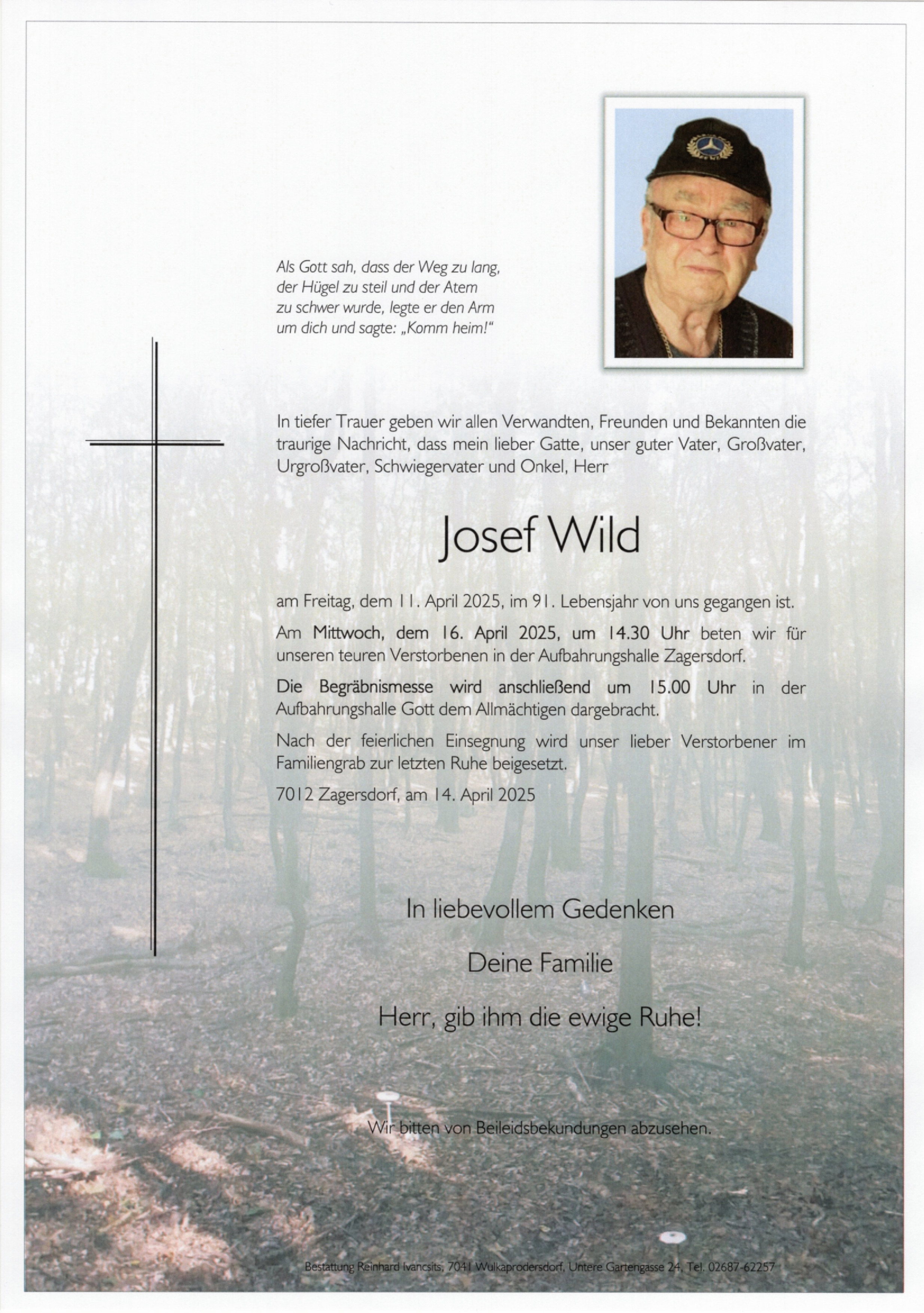 Traueranzeige von Josef Wild