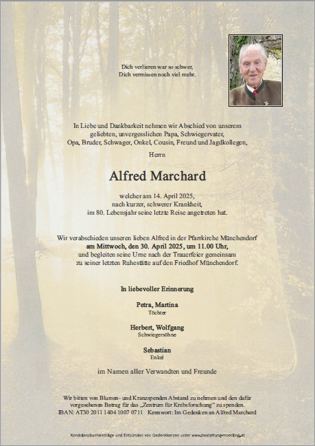Traueranzeige von Alfred Marchard