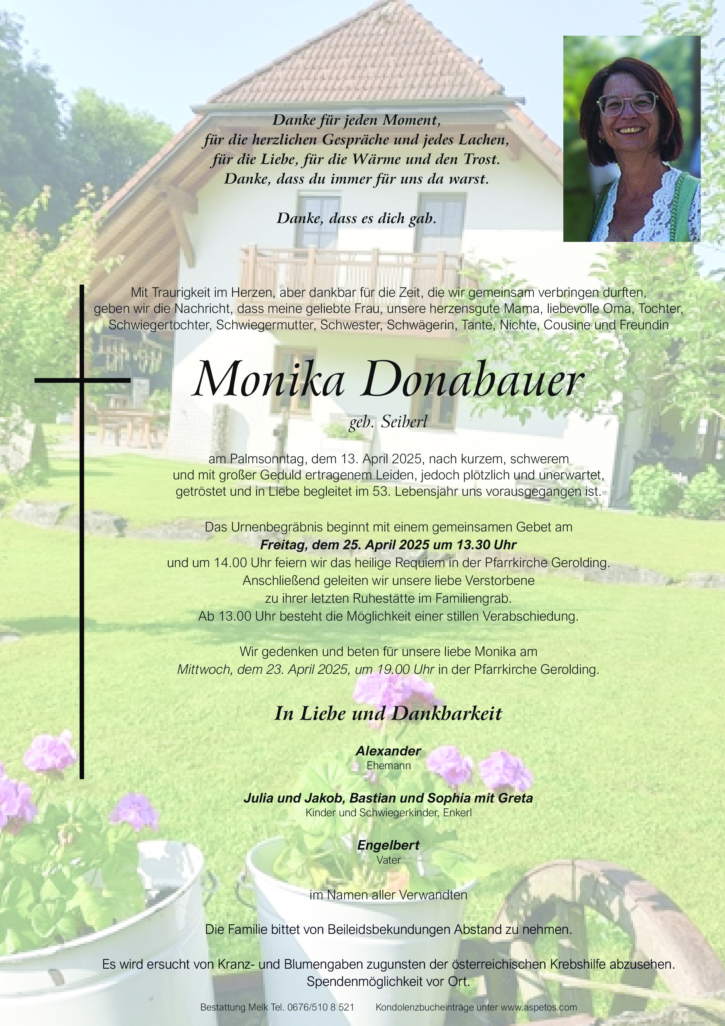 Traueranzeige von Monika Donabauer