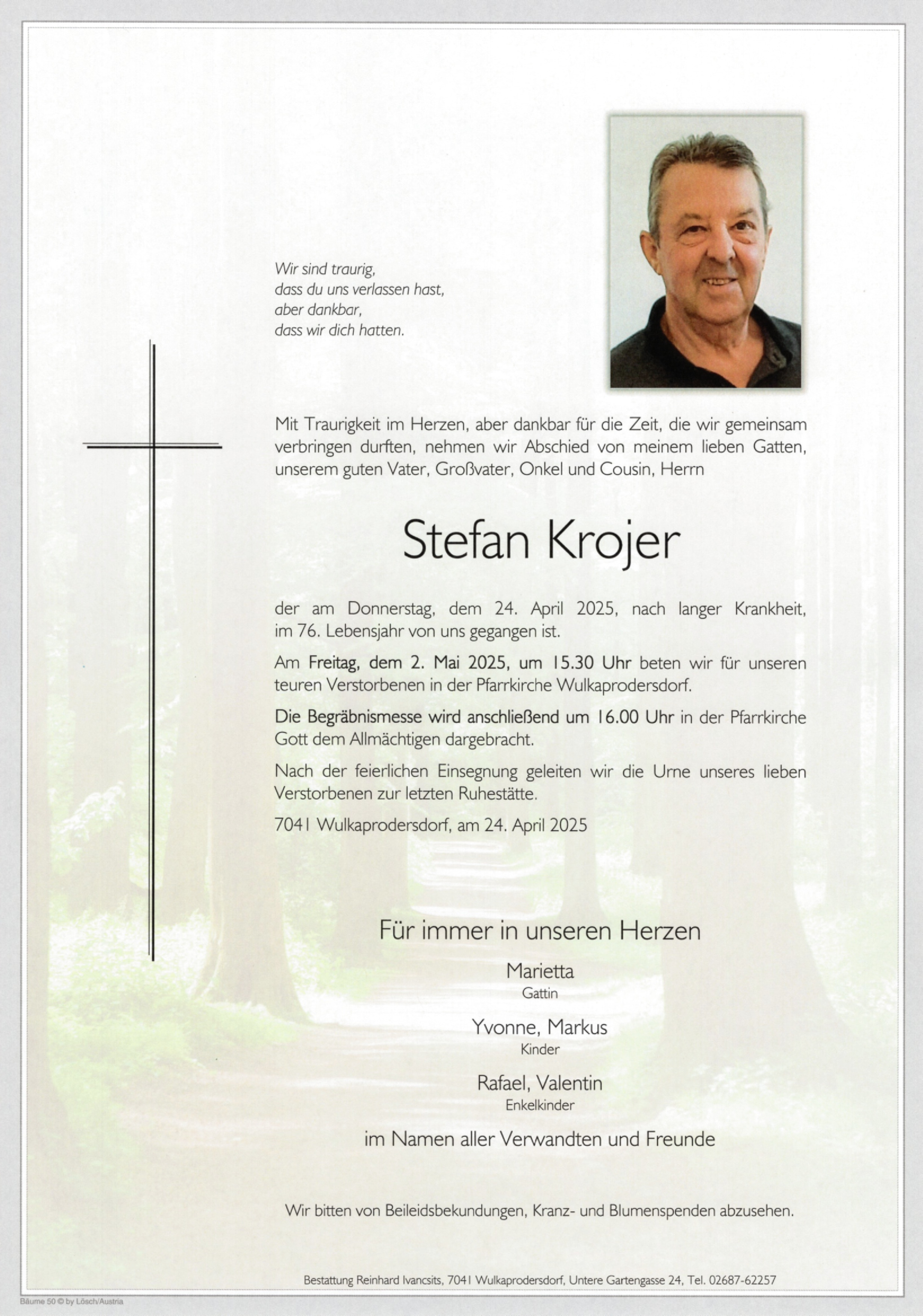 Traueranzeige von Stefan Krojer
