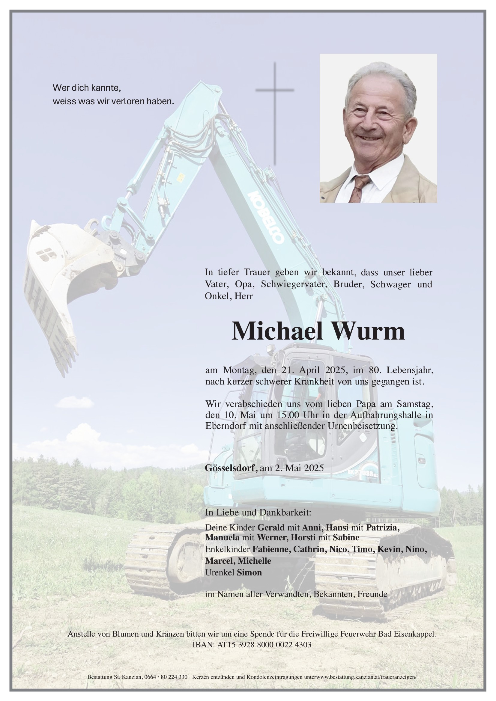 Traueranzeige von Michael Wurm