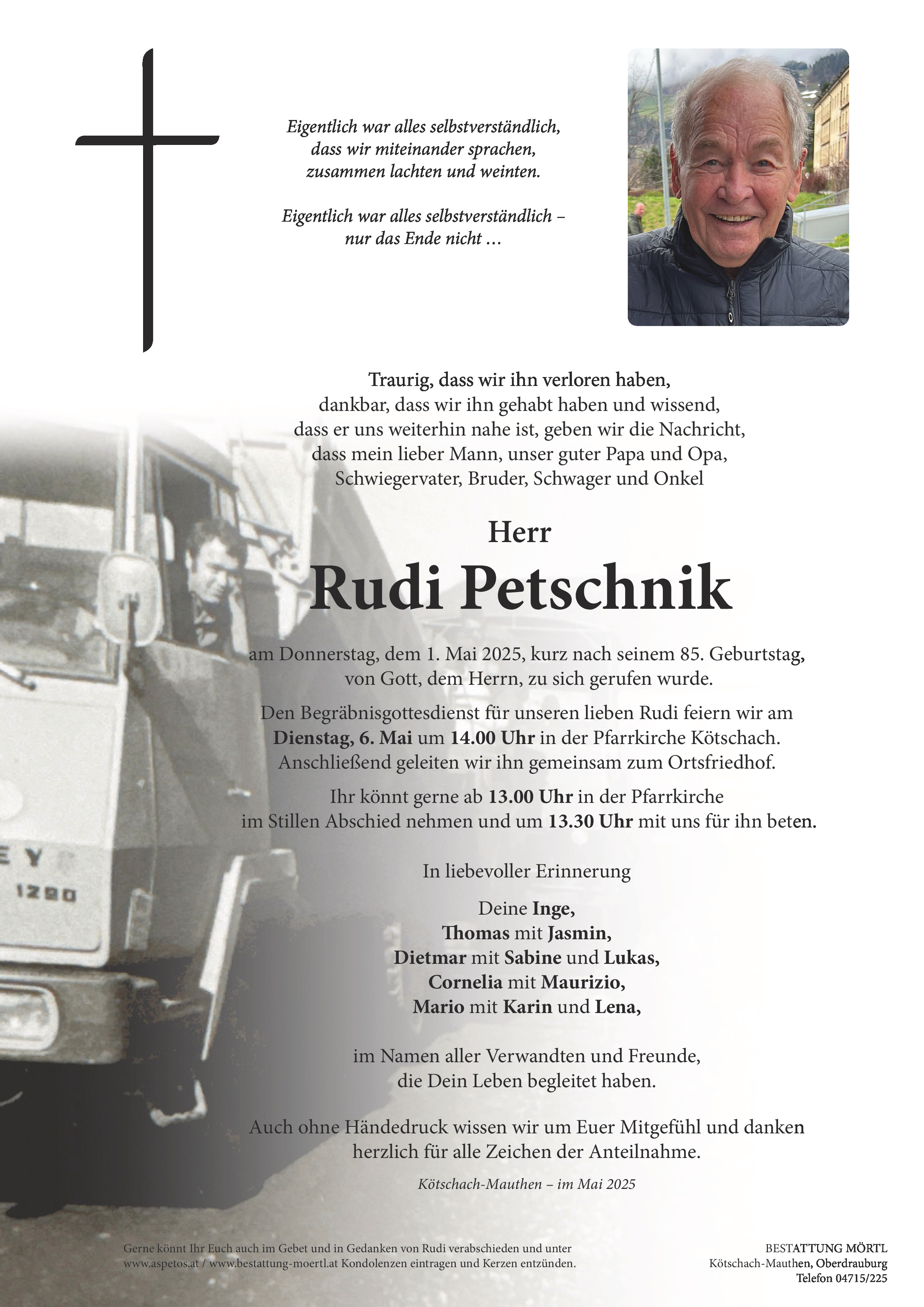 Traueranzeige von Rudi Petschnik