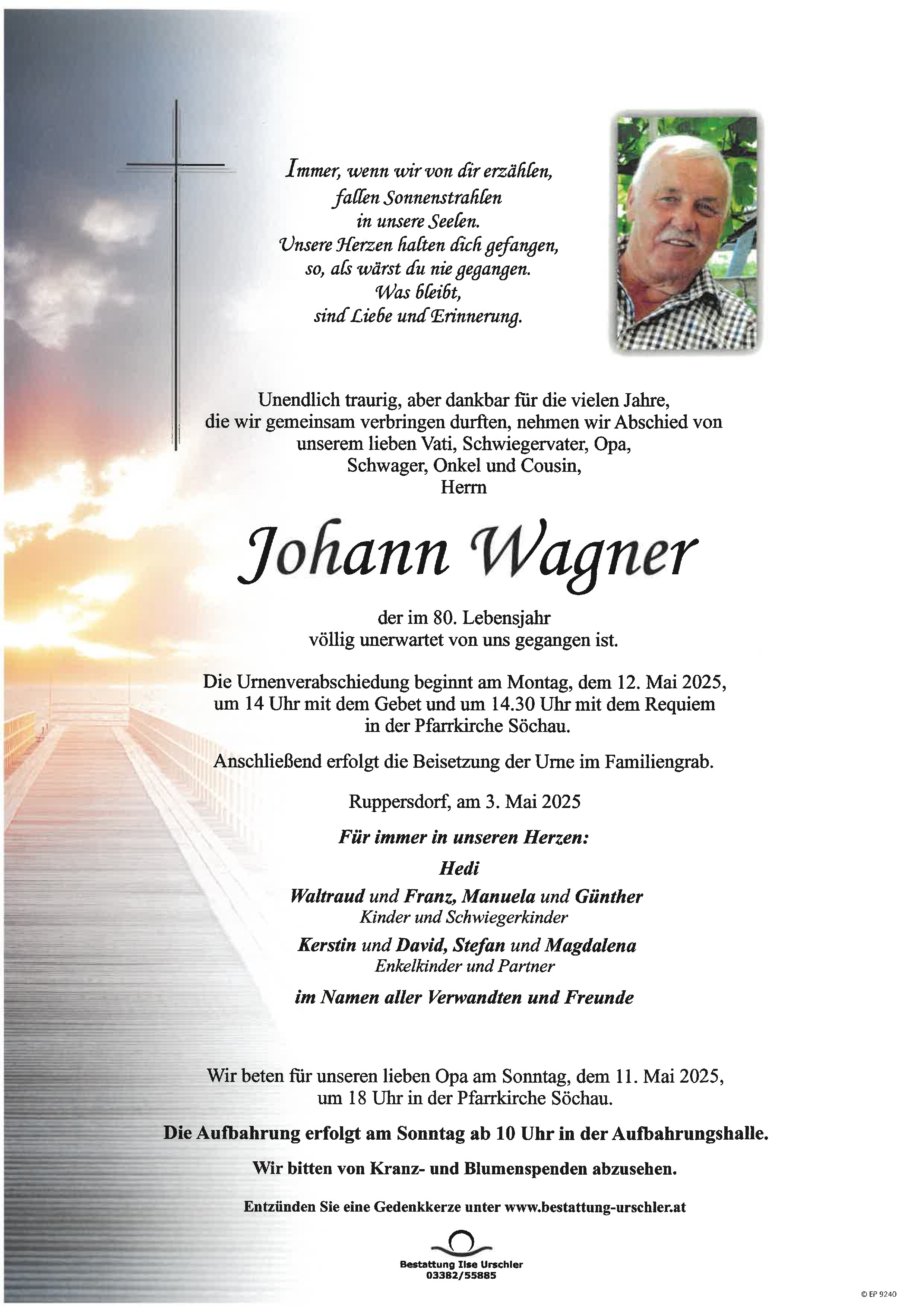 Traueranzeige von Johann Wagner