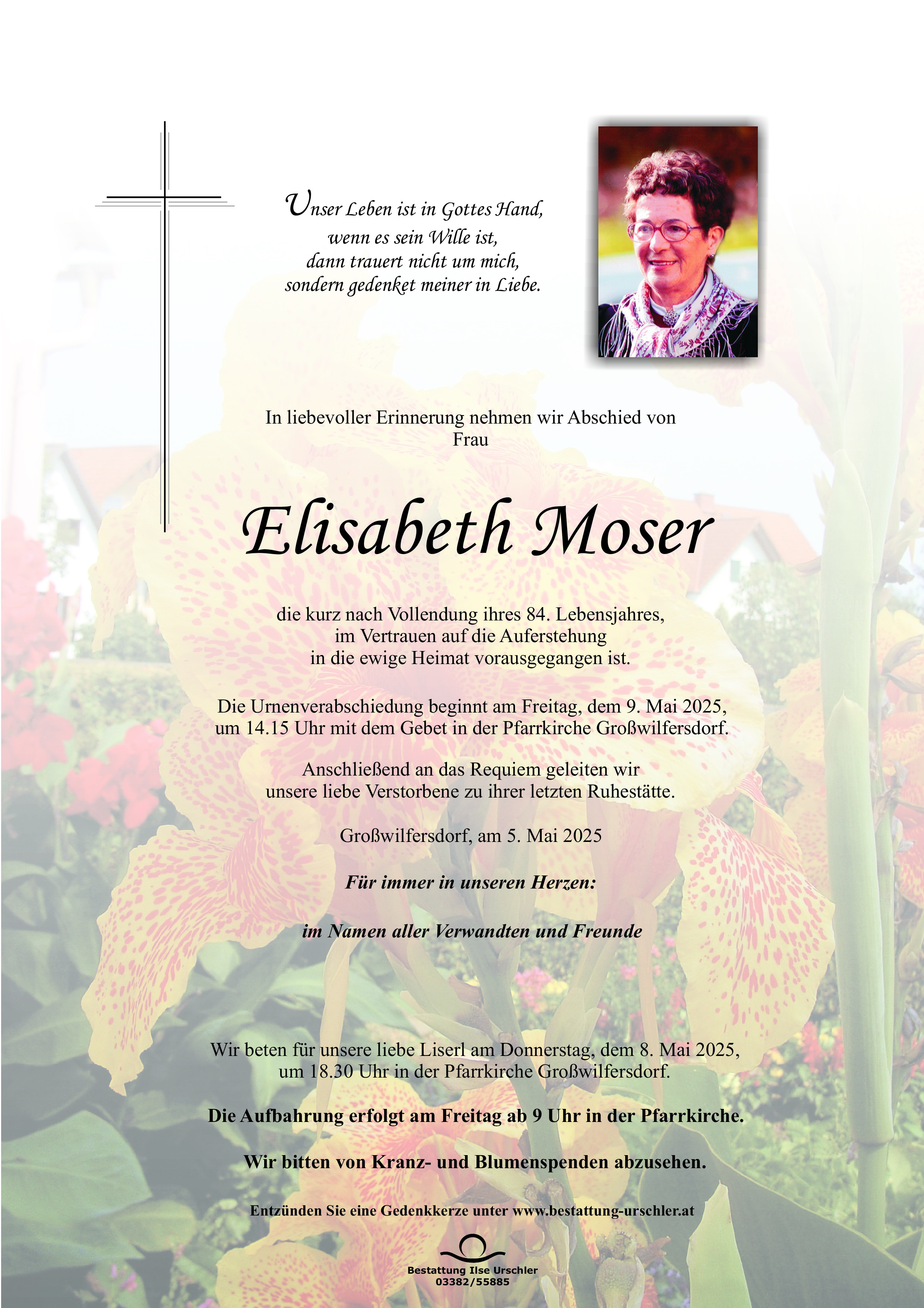 Traueranzeige von Elisabeth Moser
