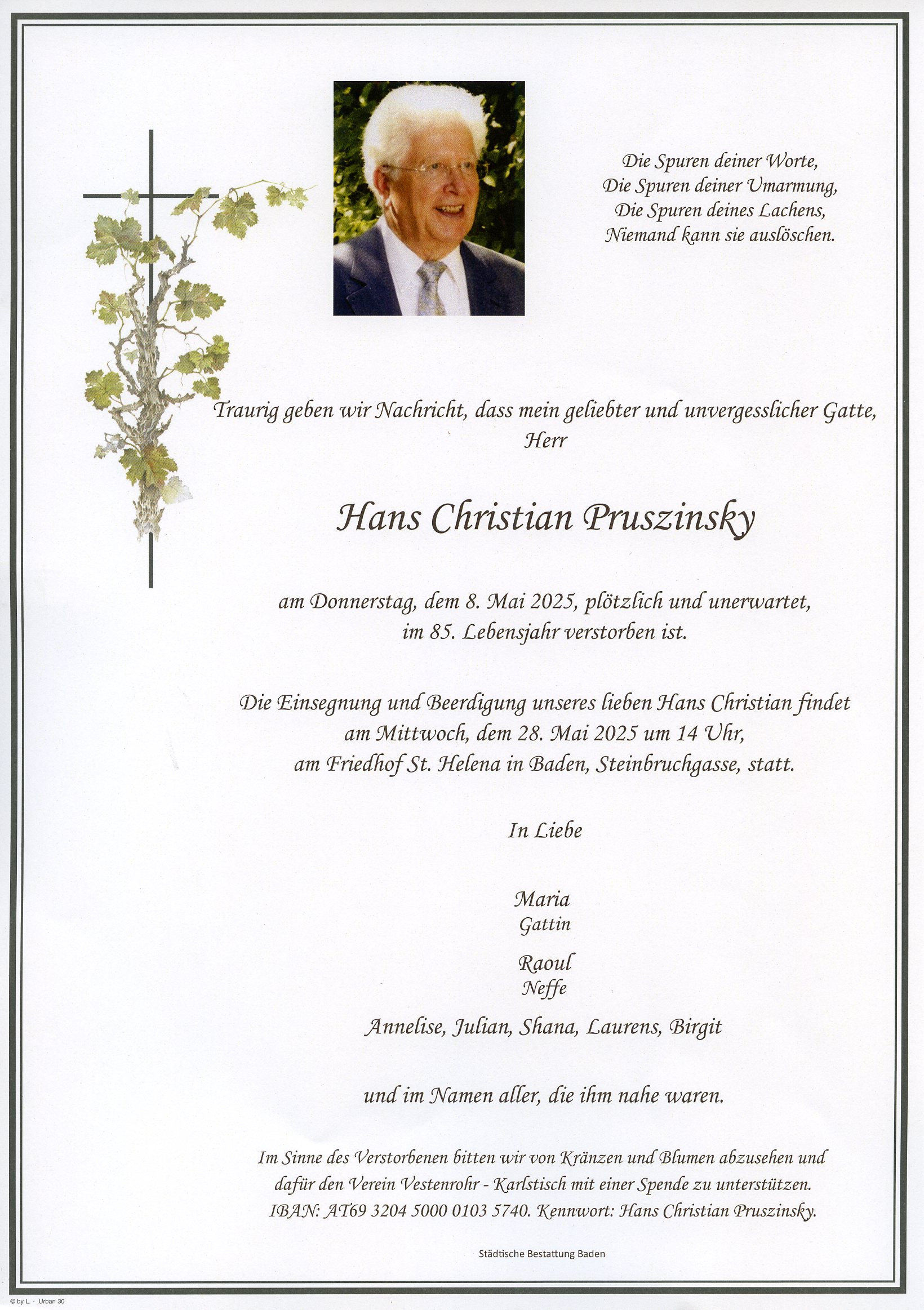 Traueranzeige von Hans Christian Pruszinsky