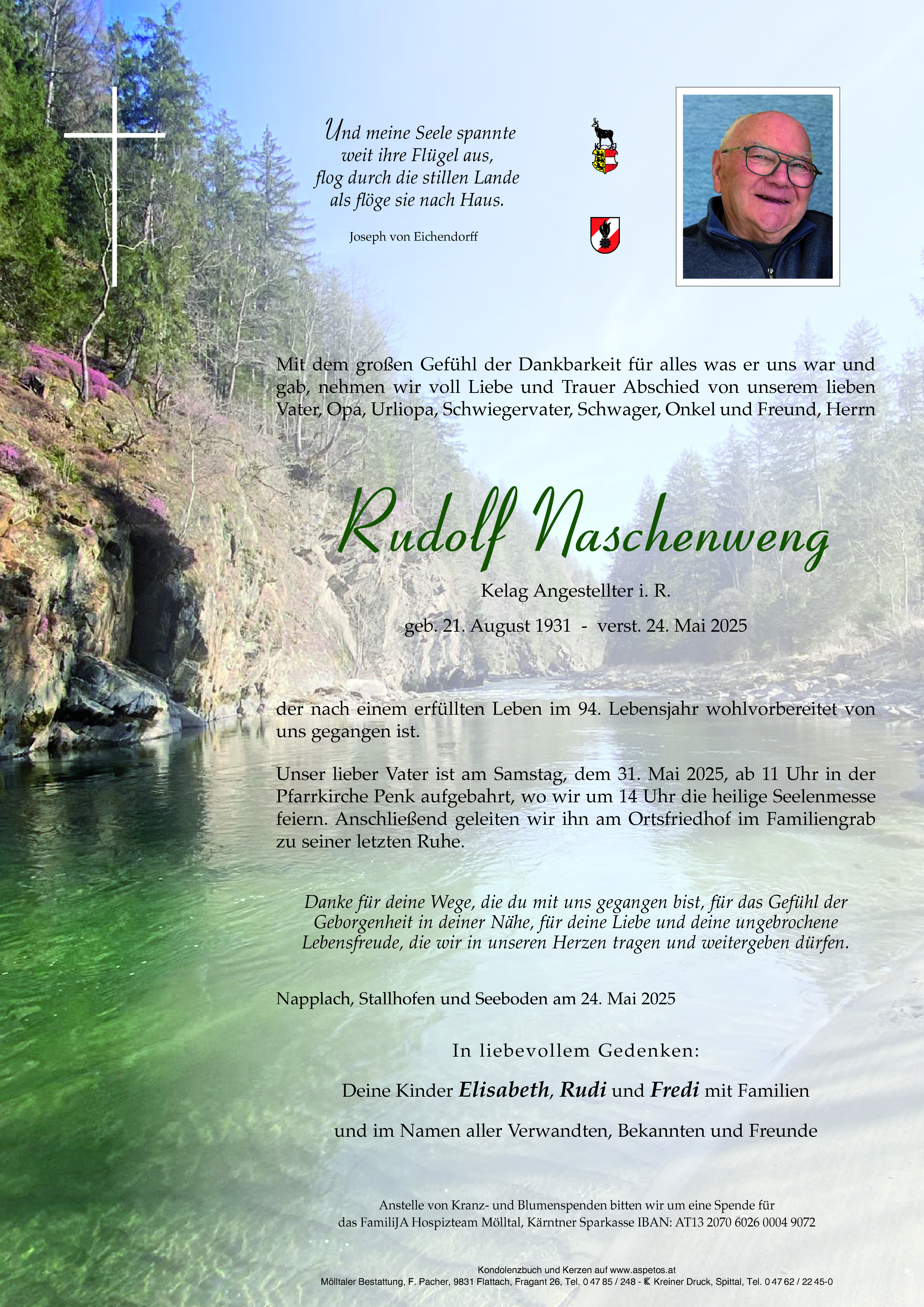 Traueranzeige von Rudolf Naschenweng