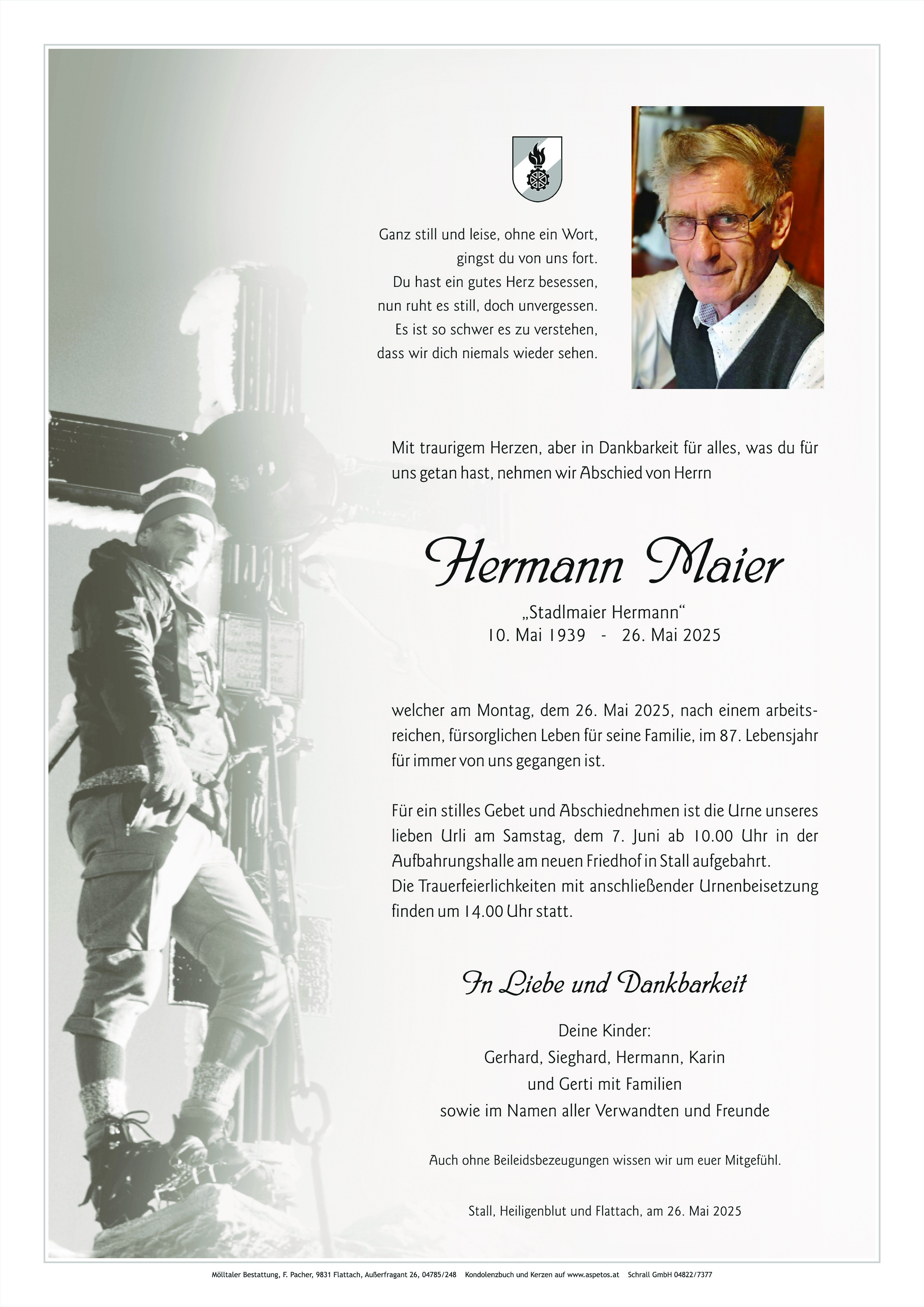 Traueranzeige von Hermann Maier