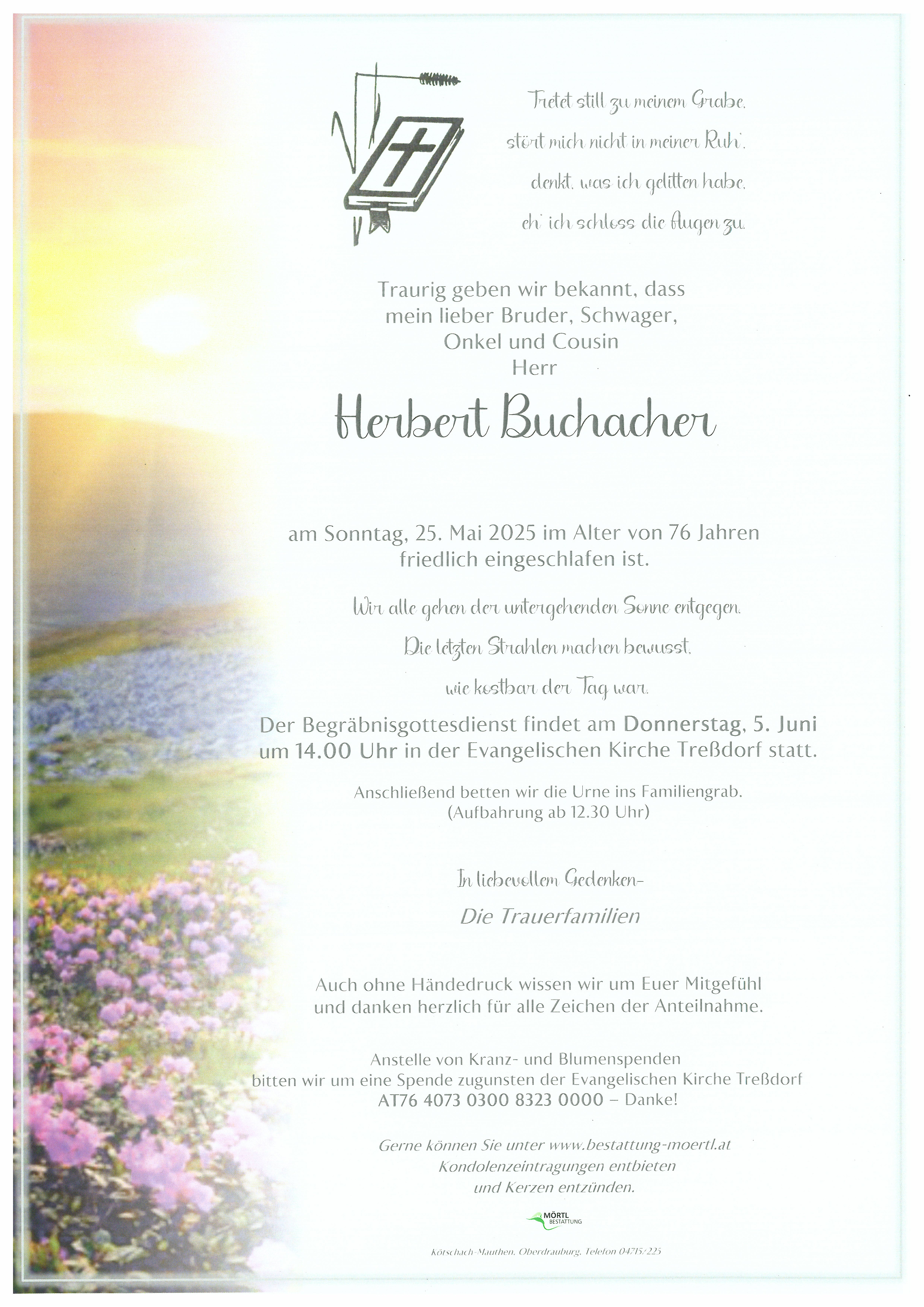 Traueranzeige von Herbert Buchacher