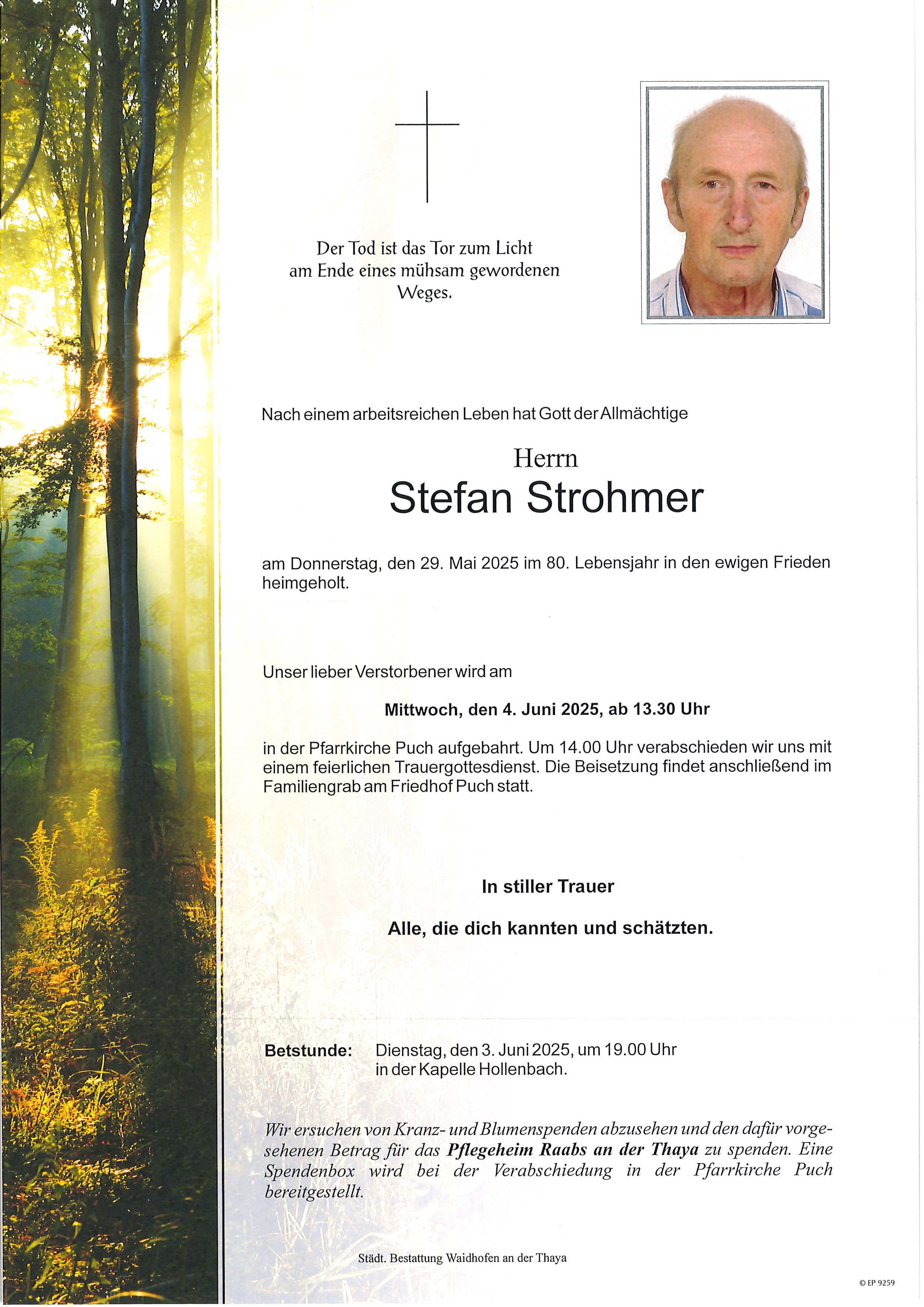 Traueranzeige von Stefan Strohmer